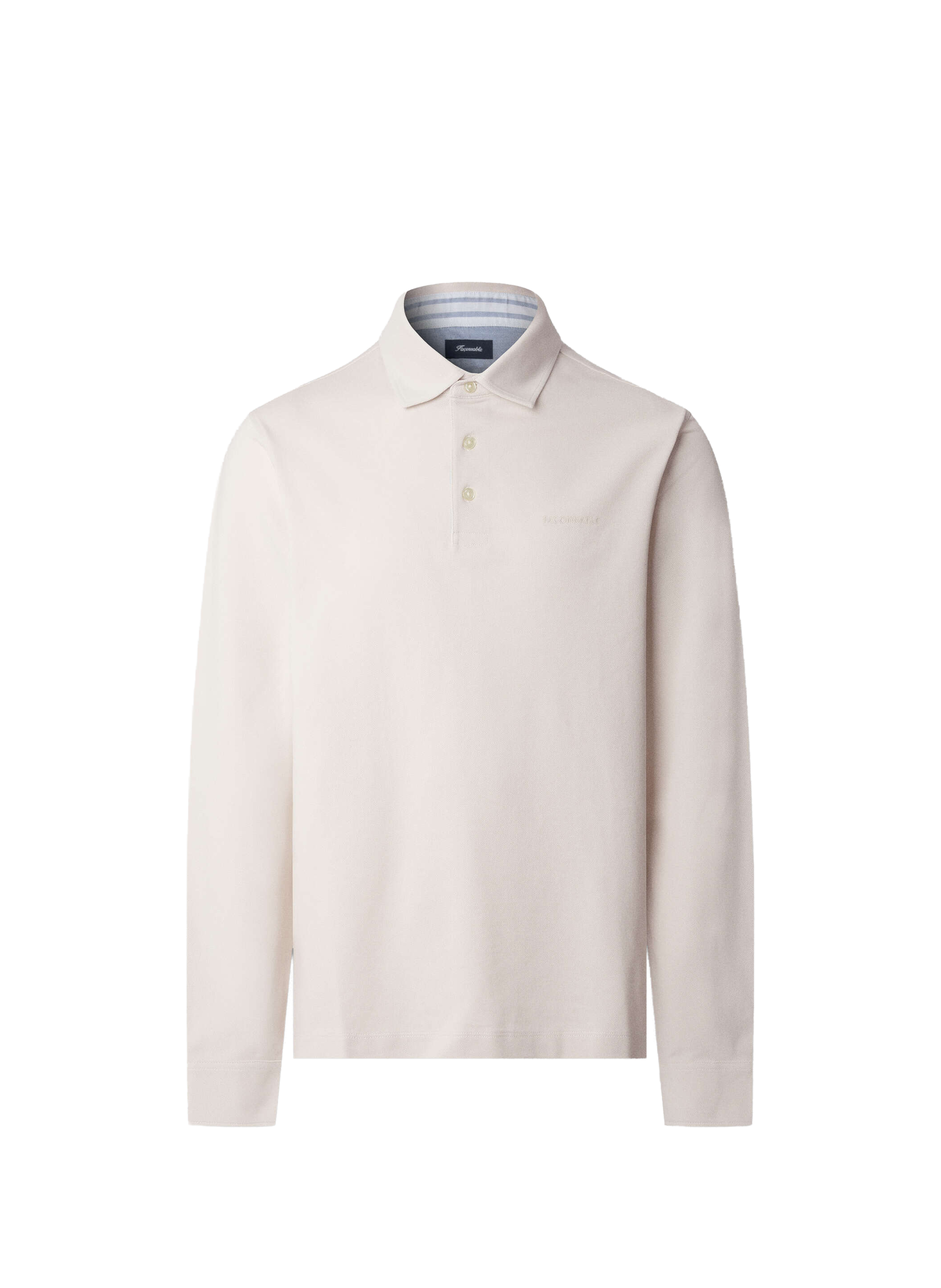 Long-sleeve cotton Polo shirt FACONNABLE White