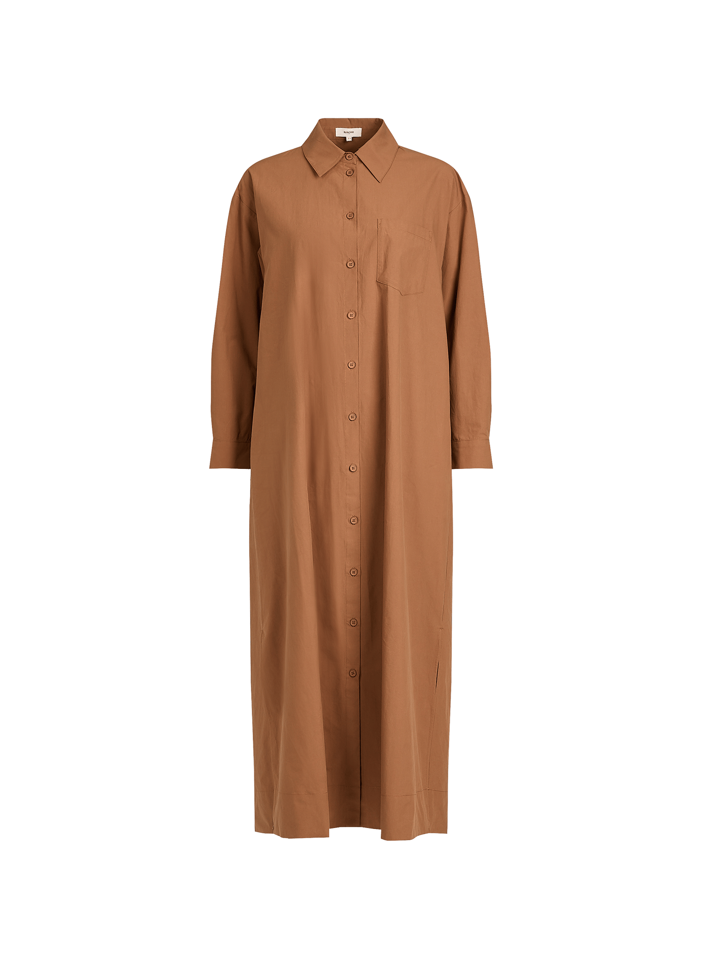Robe chemise longue en coton SUNCOO Marron