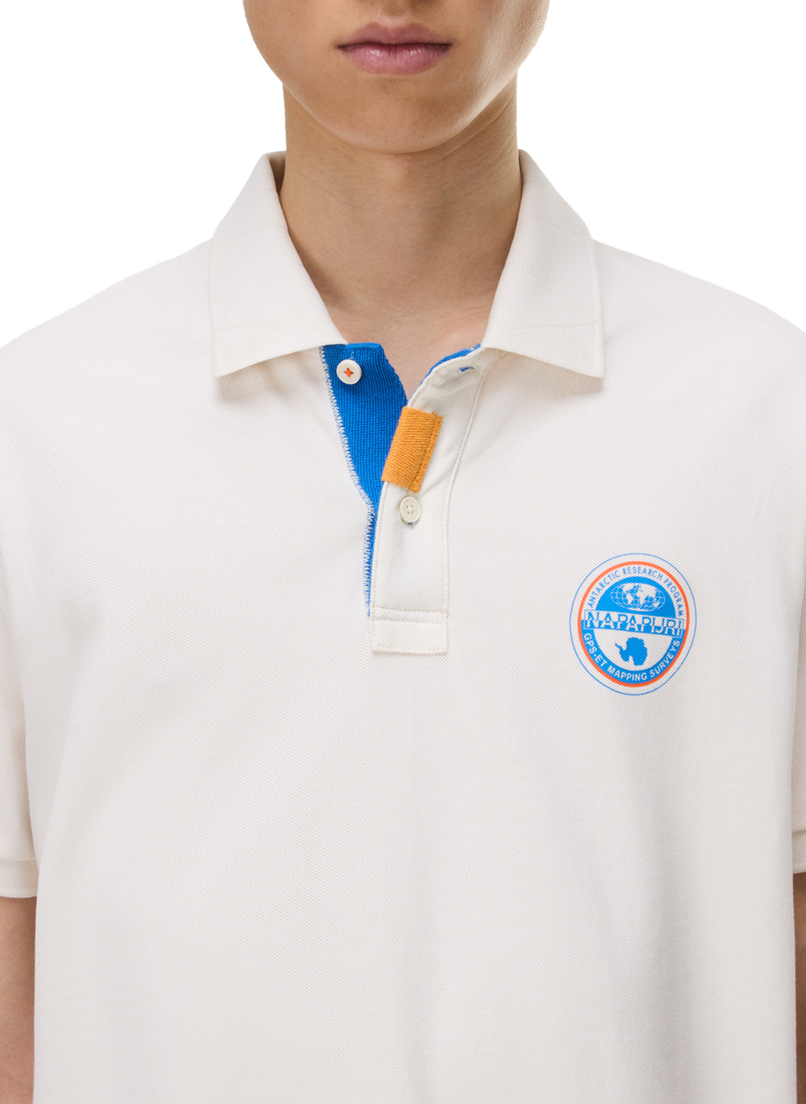 Polo droit à logo Clanis en coton NAPAPIJRI Blanc