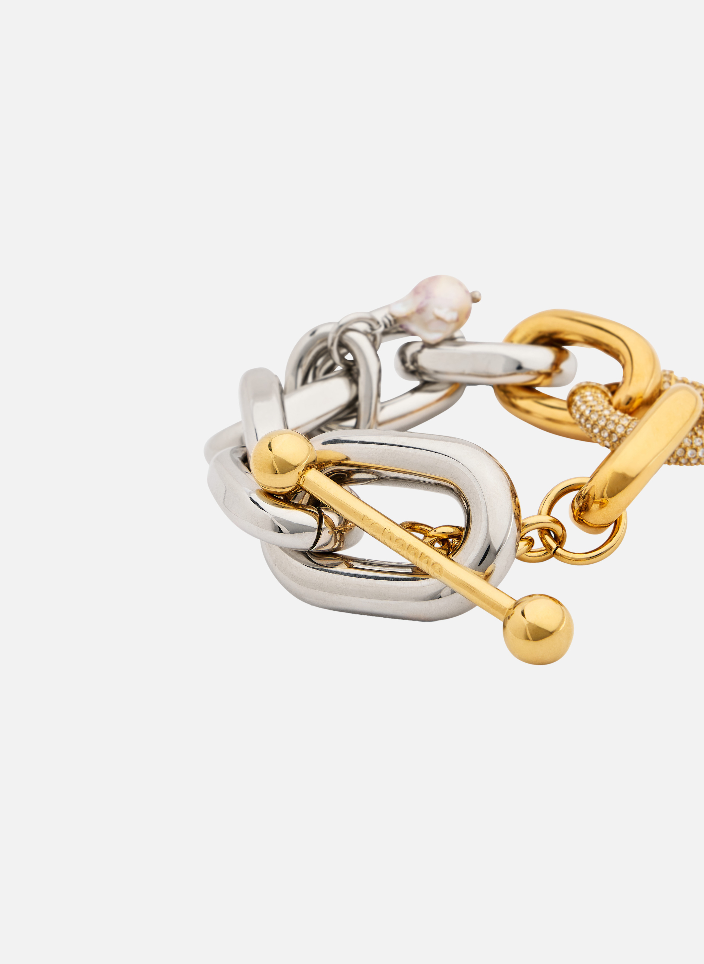 Bracelet xl link bicolore de style punk RABANNE Argent