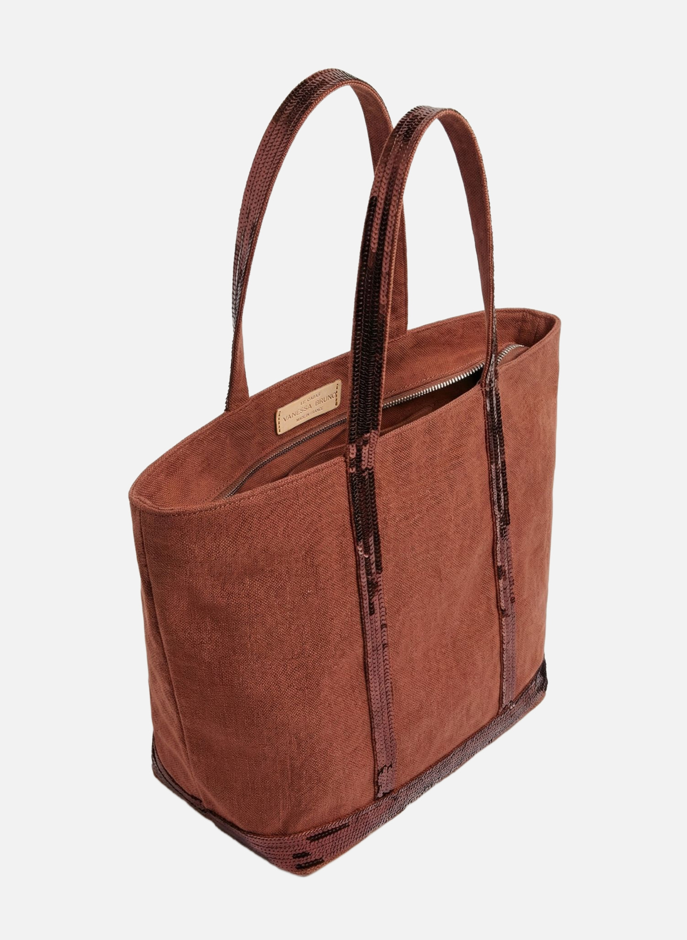 Cabas m zippé en lin VANESSA BRUNO Orange