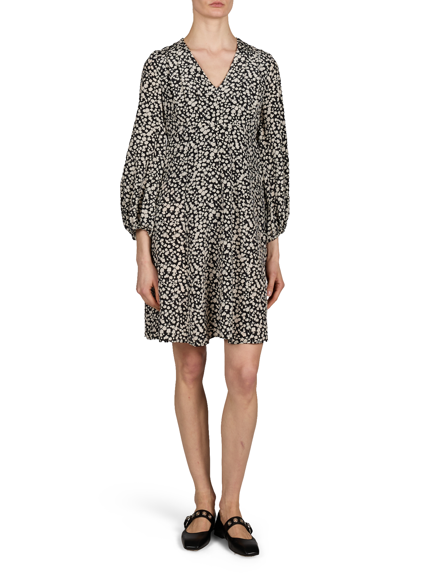 Robe courte à imprimé en soie MAX MARA WEEK END Noir