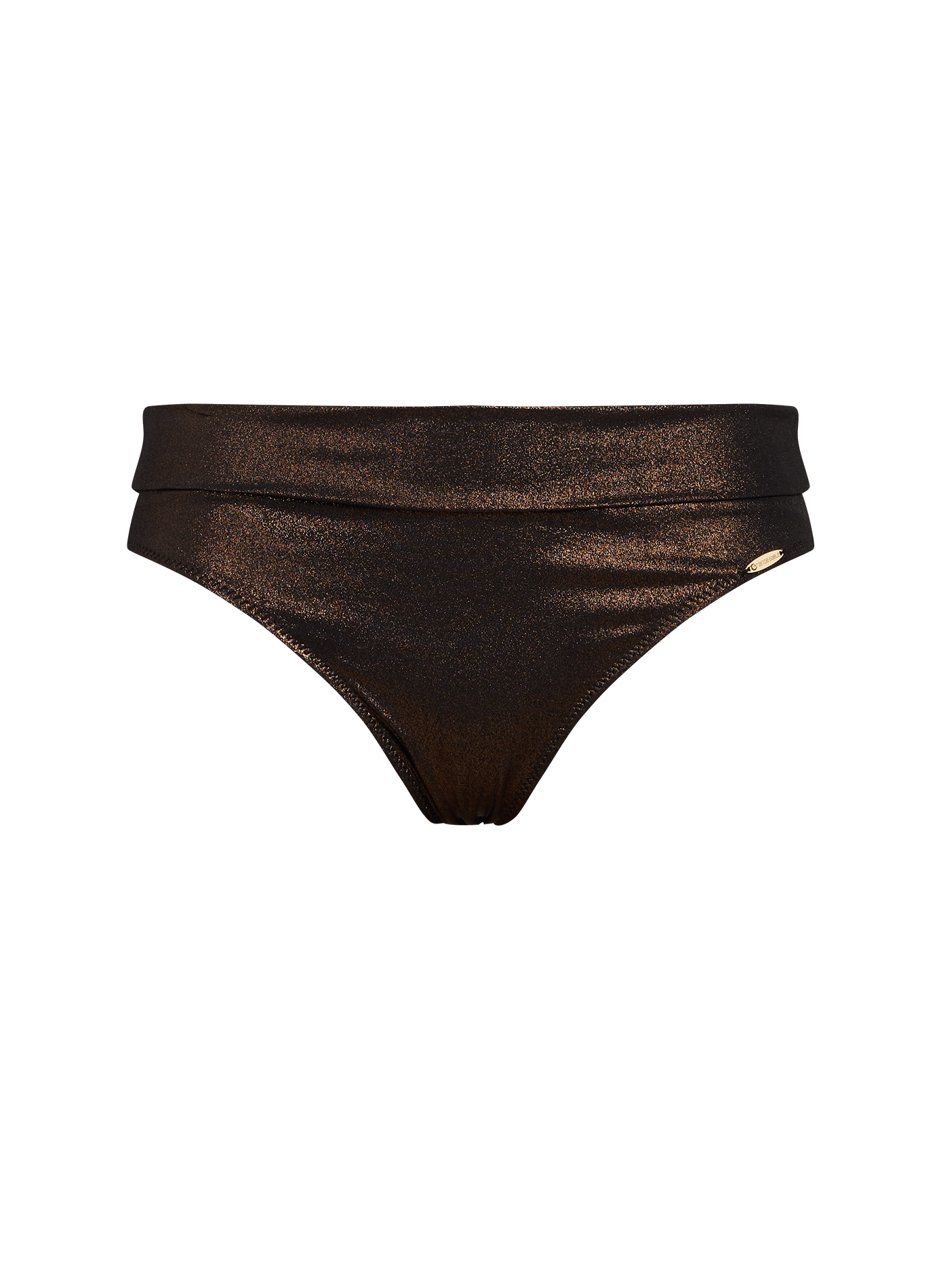 Bas de maillot de bain brillant GRAIN DE SABLE Marron