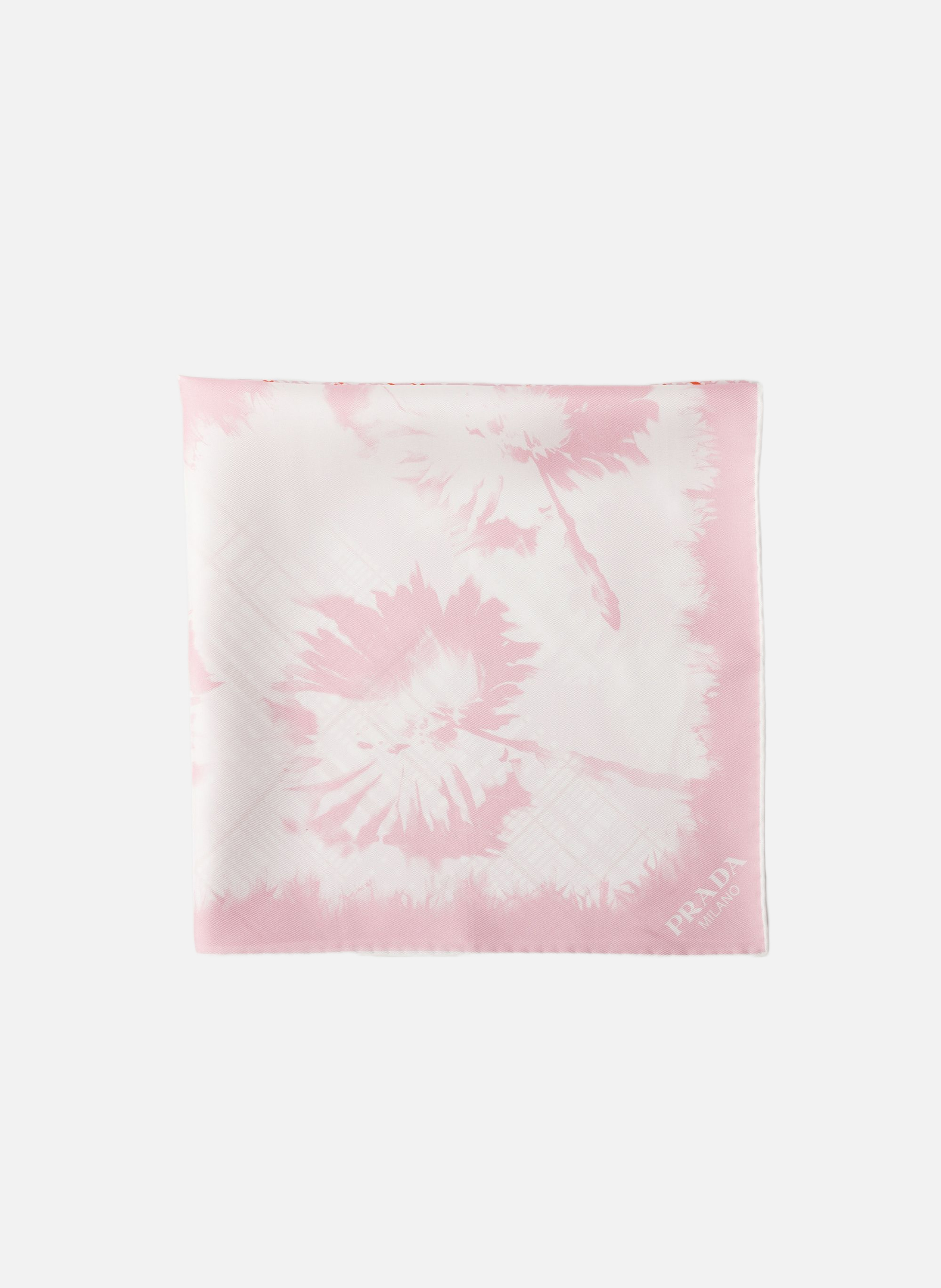 Écharpe en sergé de soie imprimée 65 PRADA Rose