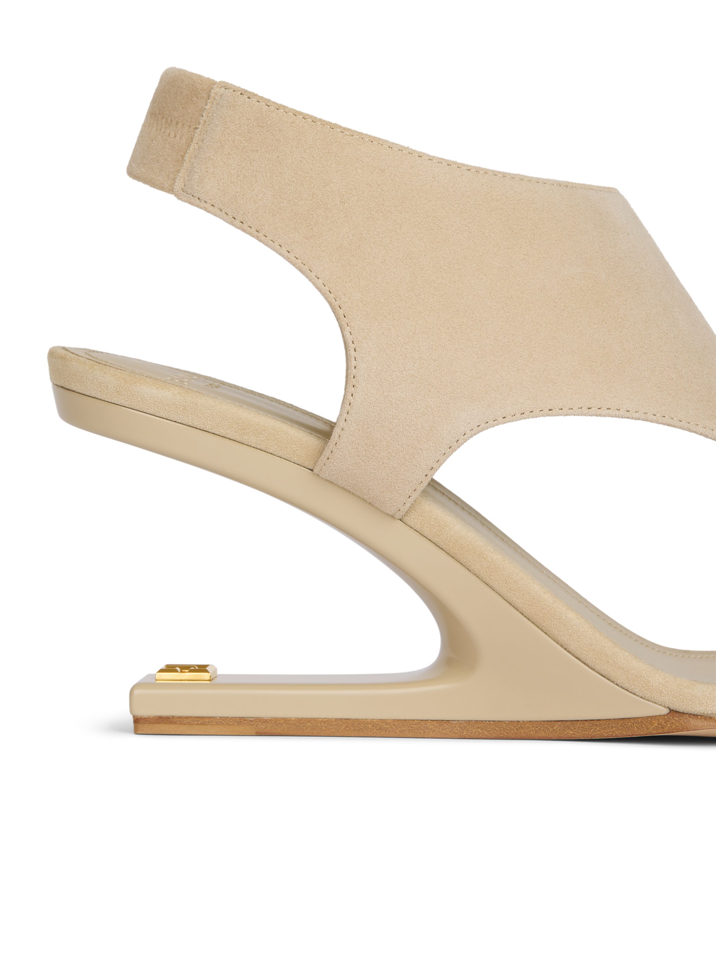 Sandales no wedge en cuir suédé BALMAIN Beige