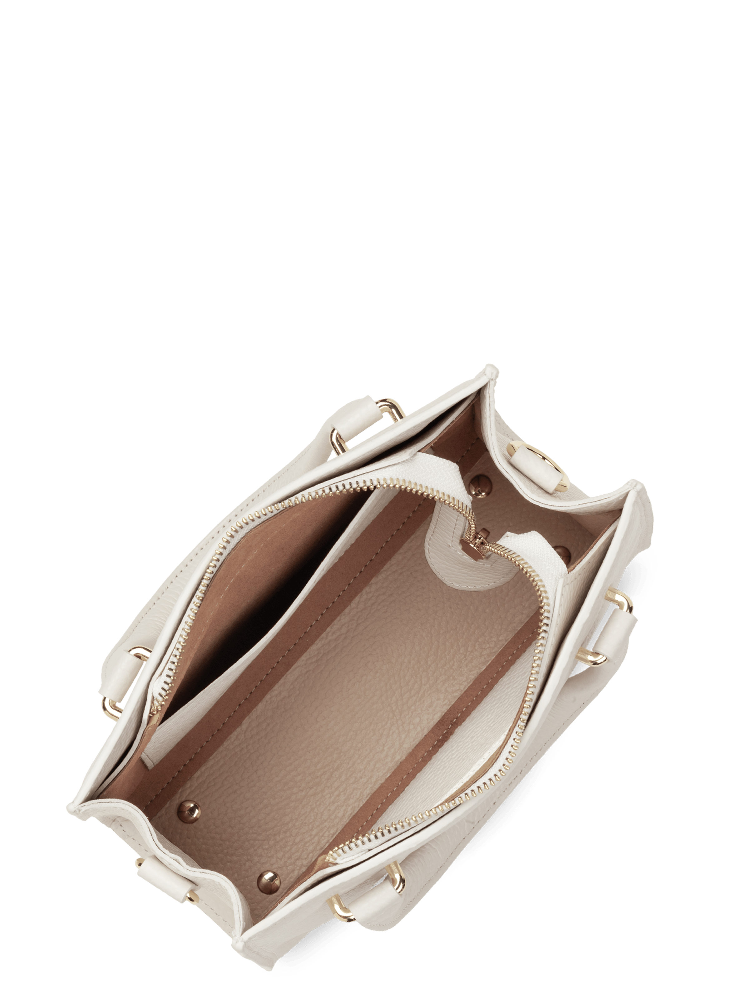 Small handbag - foulonné double LANCASTER White