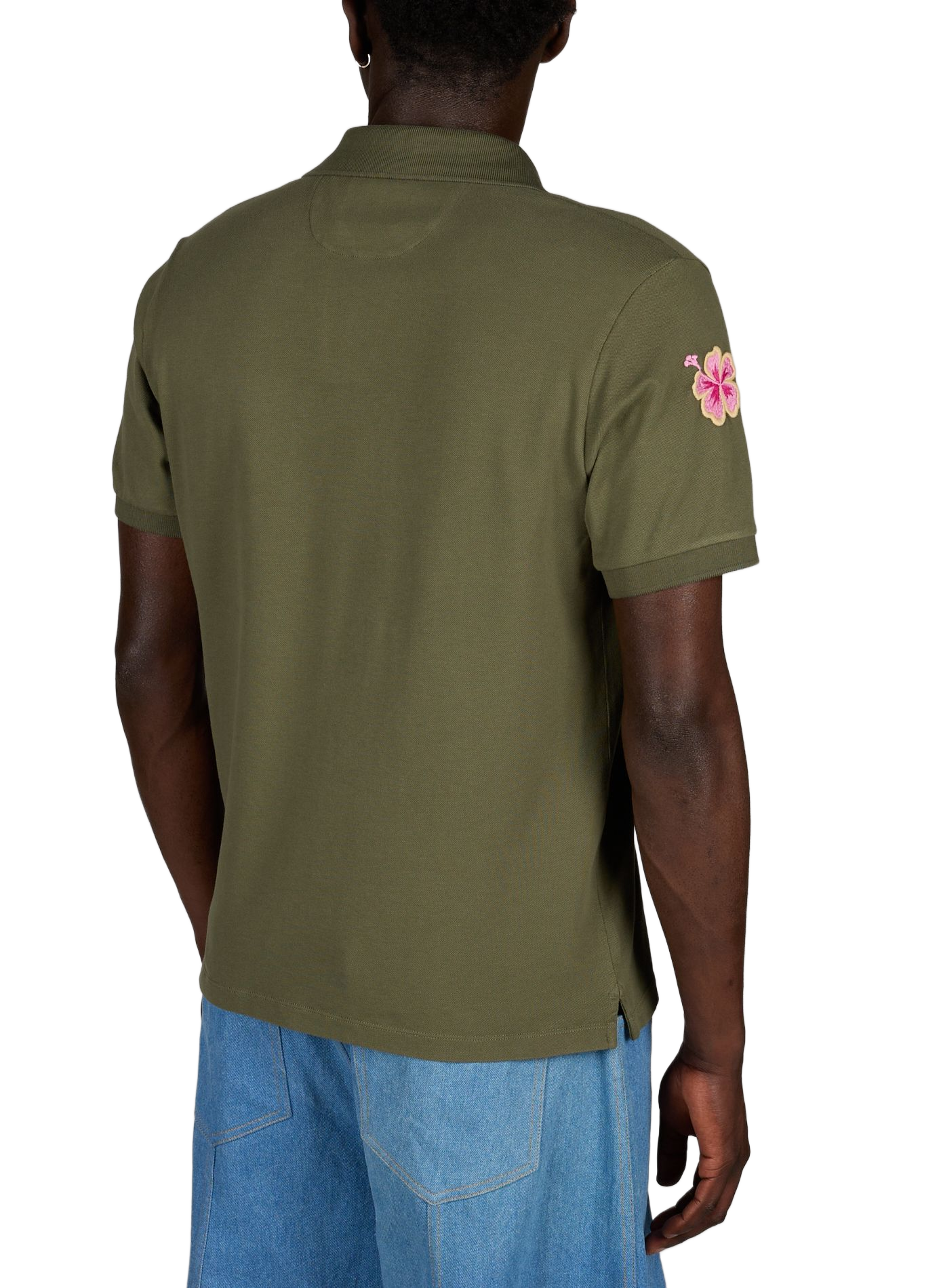 Polo mit mehreren Stickereien aus Baumwollmischung MC2 SAINT BARTH Khaki