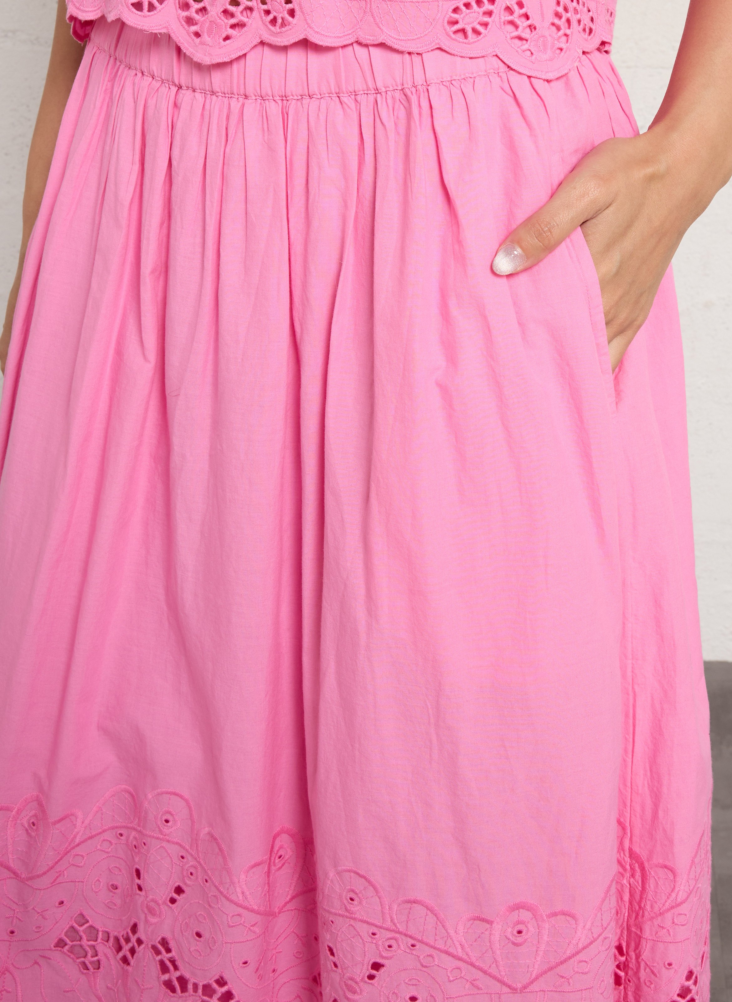 Jupe évasée en coton brune MAISON 123 Rose