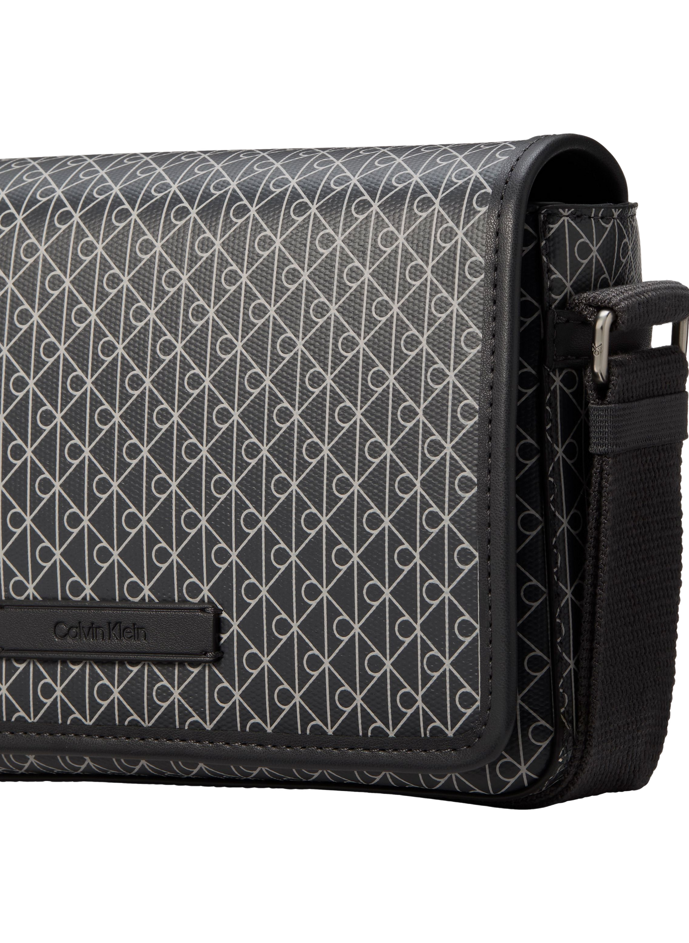 Monogram print shoulder bag CALVIN KLEIN Grey