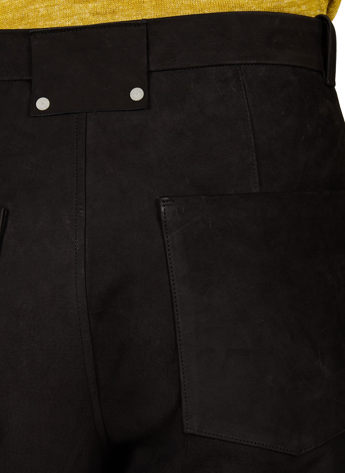 Pants with leather insert OMAR AFRIDI Black