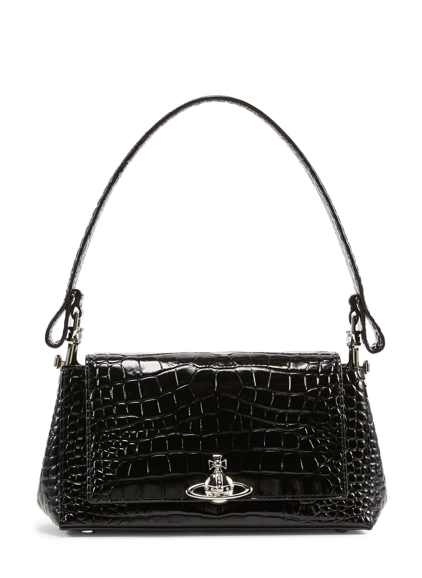 Krokodilleder-Schultertasche VIVIENNE WESTWOOD Schwarz