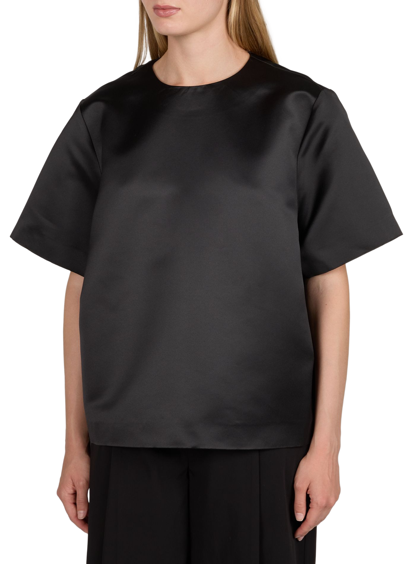 Glänzendes Oversized-T-Shirt TOTEME Schwarz