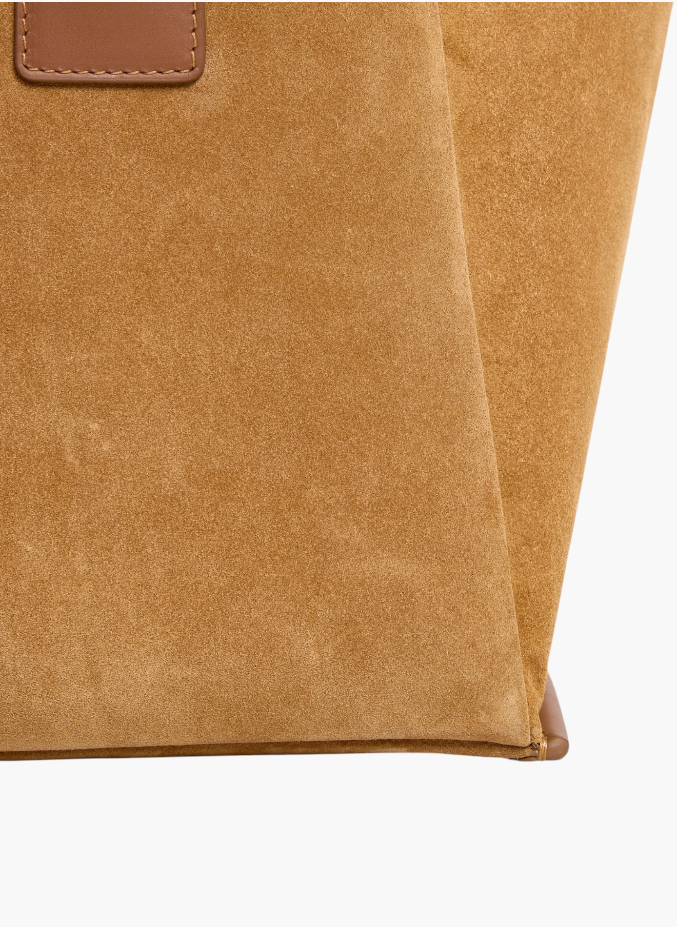 Grand sac cabas elena en refente de velours LE TANNEUR Marron
