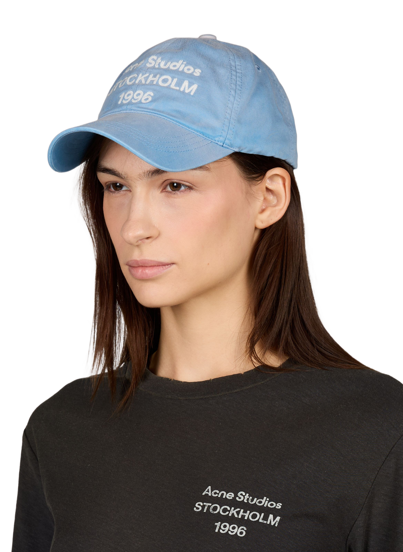 Embroidered cotton cap ACNE STUDIOS Blue