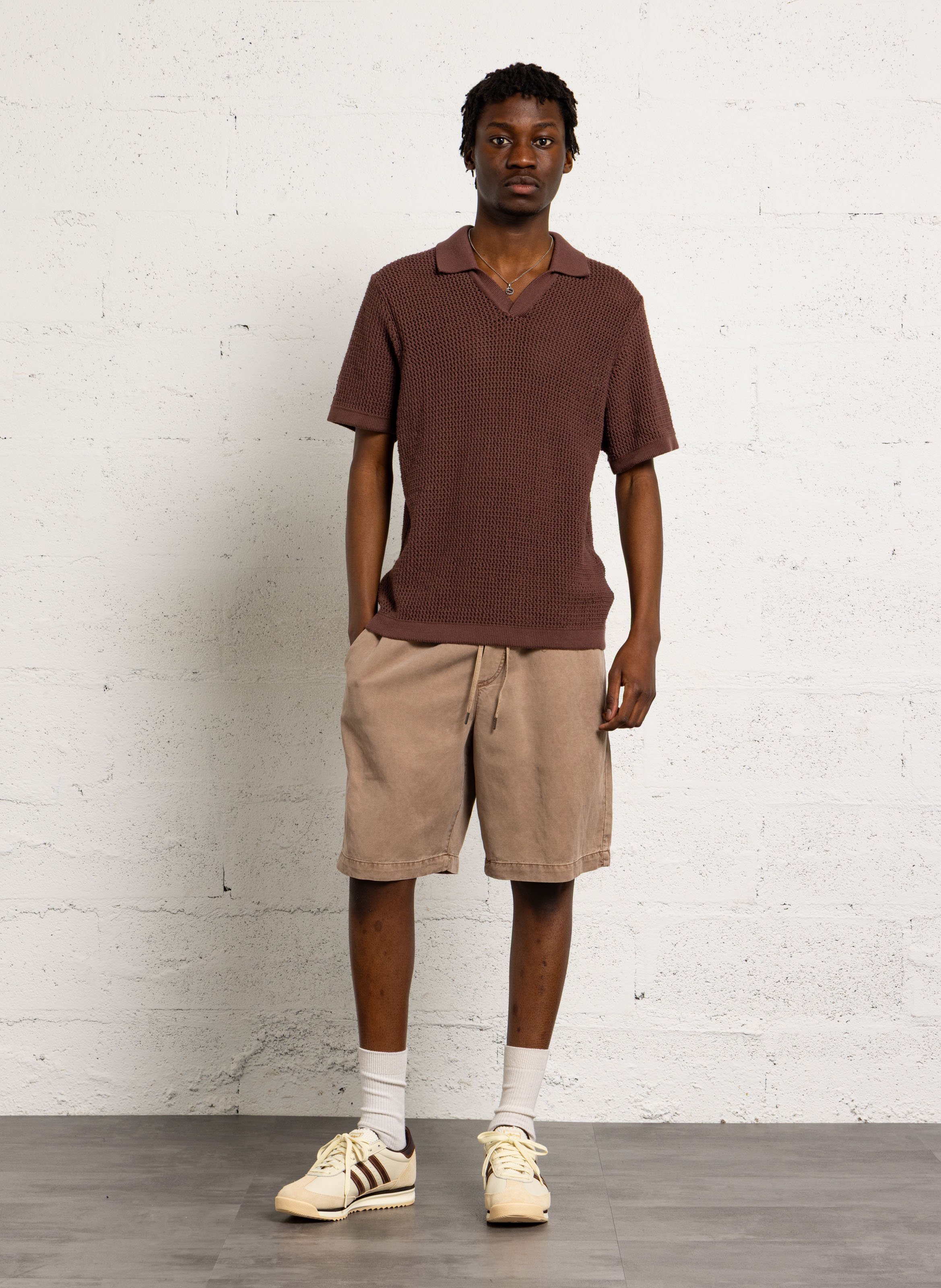 Bermuda casual droit uni IKKS Beige