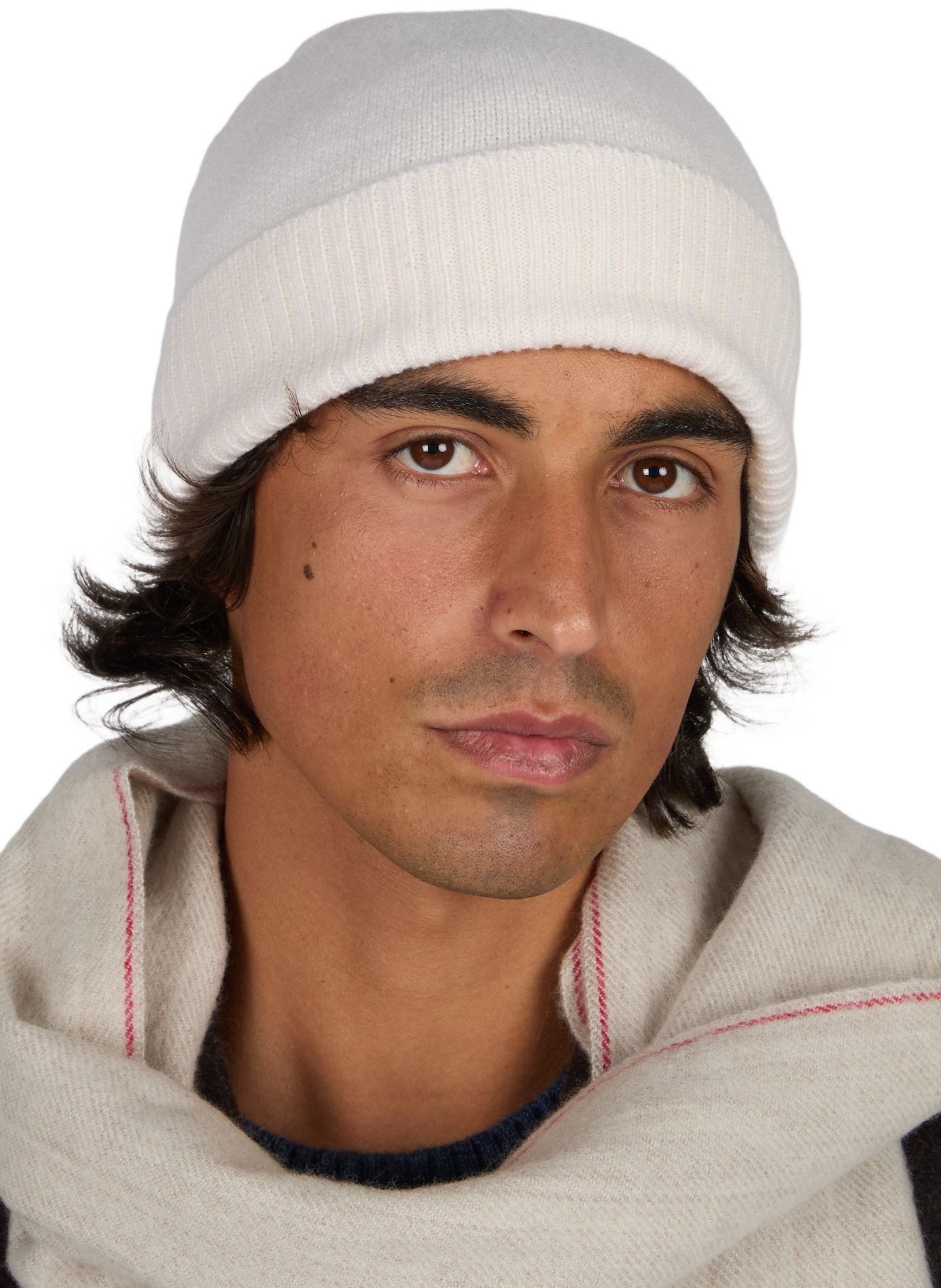 Cashmere solid color beanie AURELIEN Beige