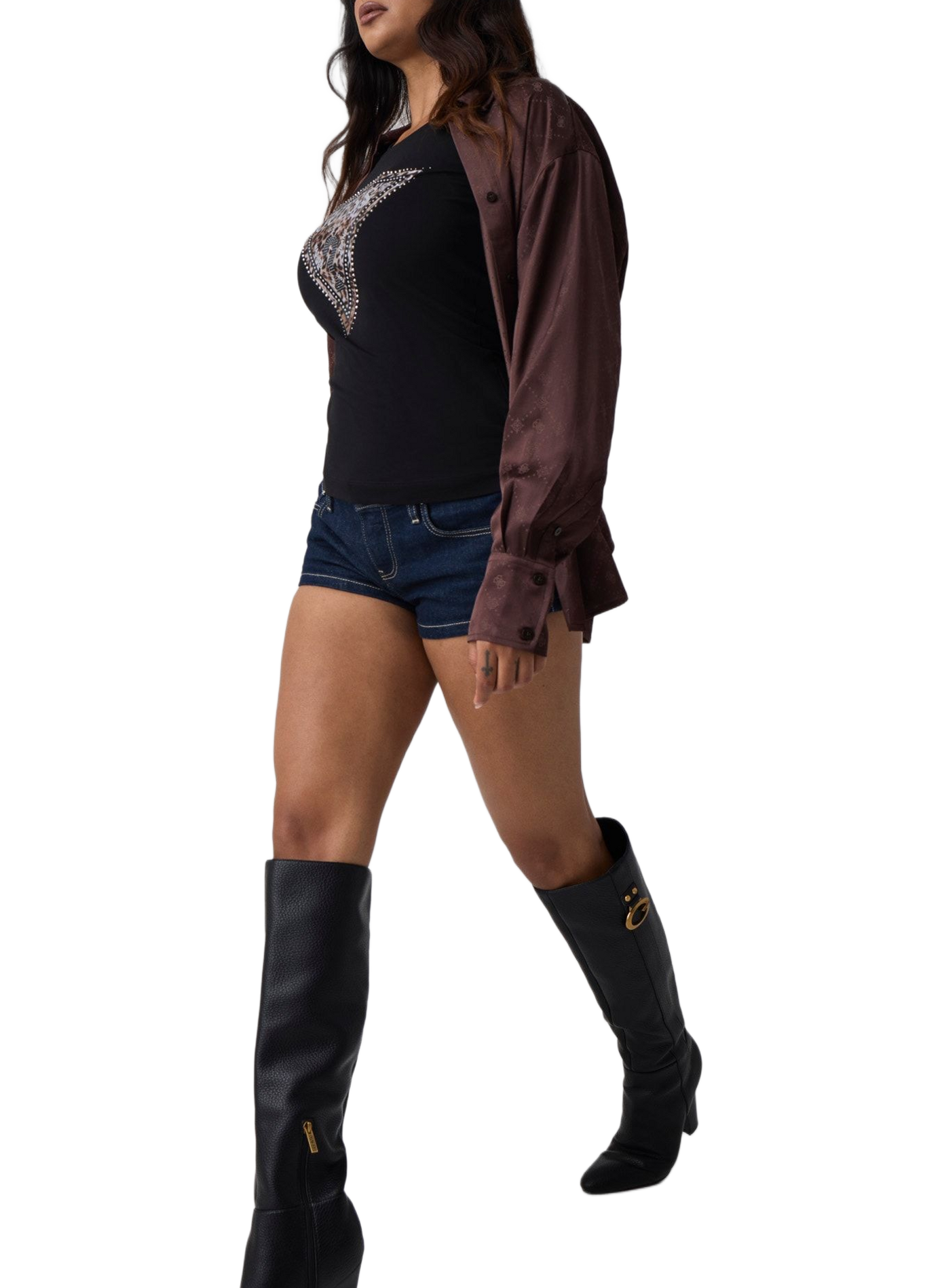 Bottes effet cuir GUESS Noir