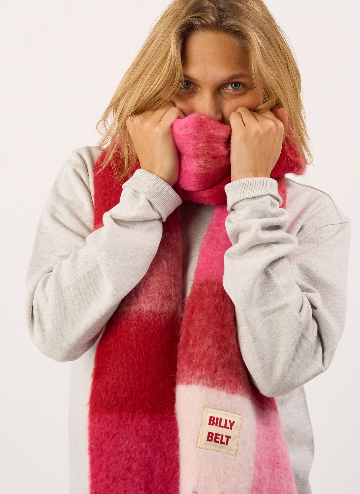 Echarpe en laine large BILLYBELT Rose