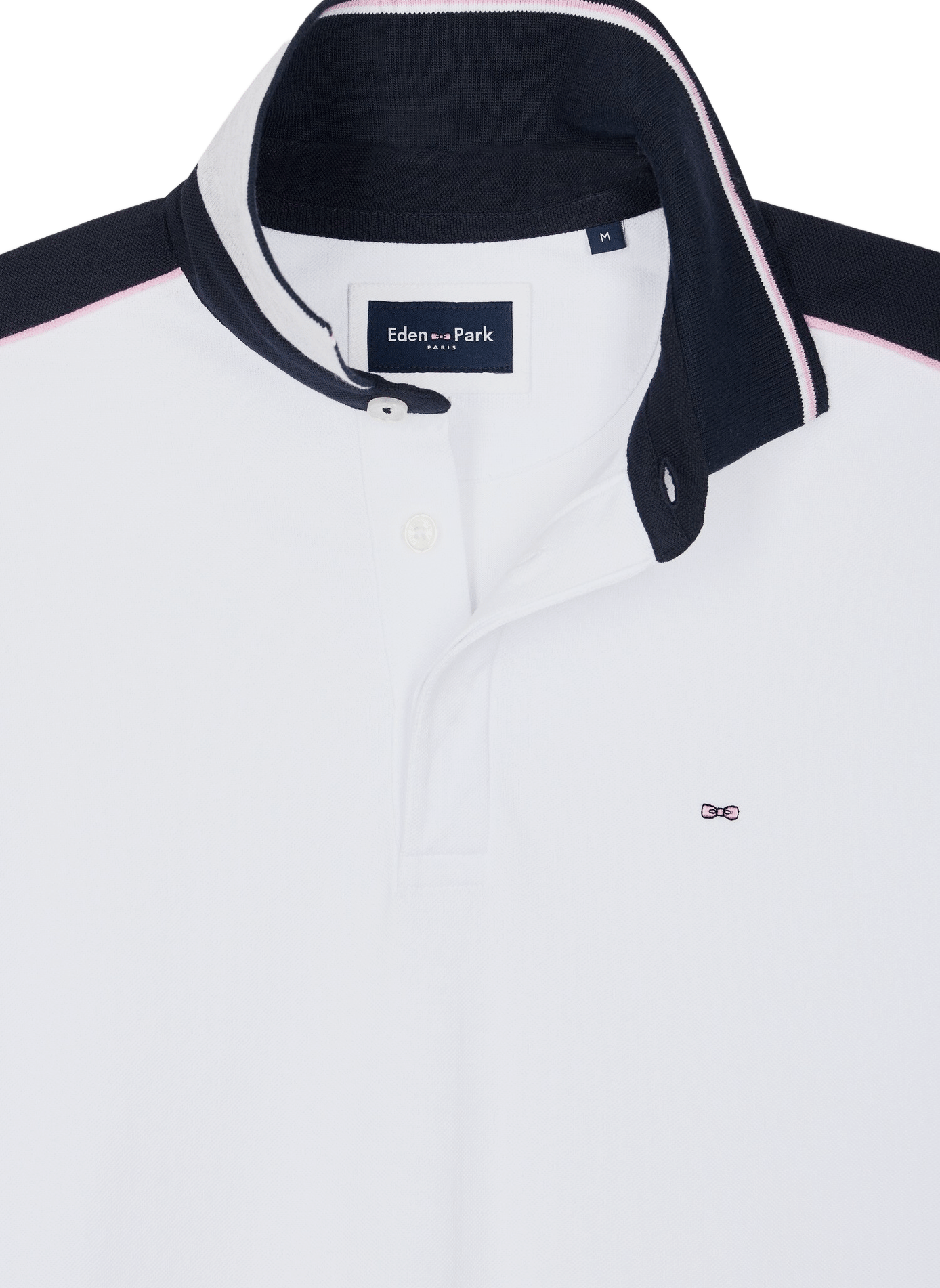 Polo manches longues en coton EDEN PARK Blanc