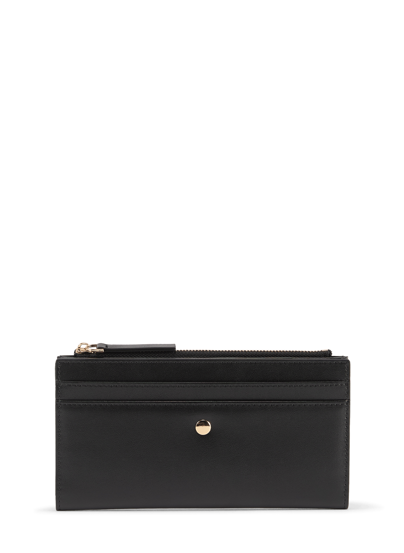 Cartera larga de cuero AU PRINTEMPS PARIS Negro