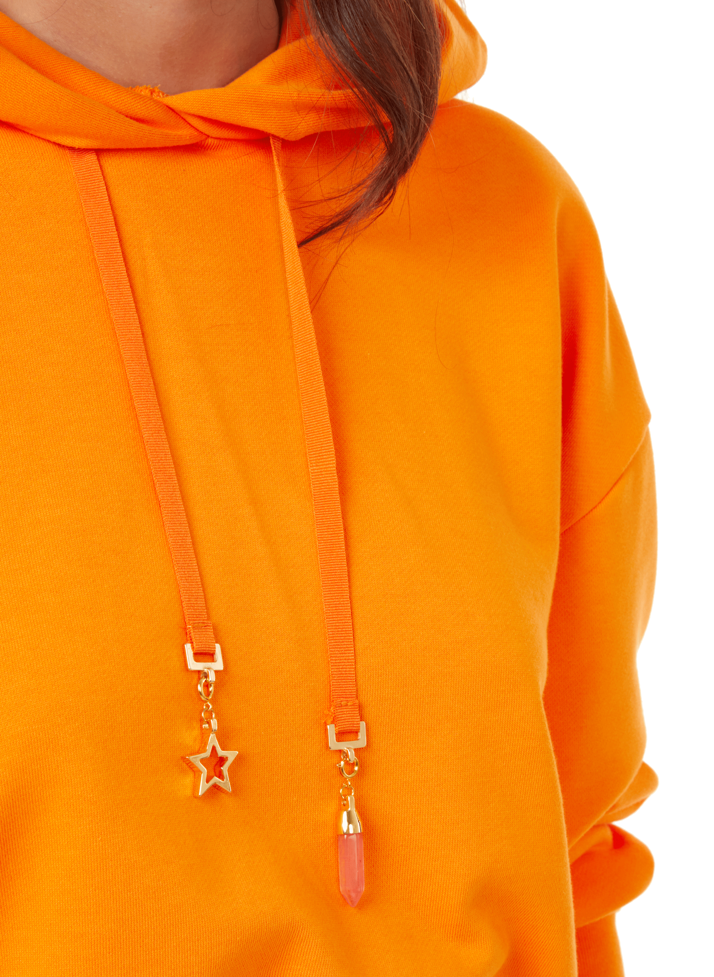 Cropped cotton hoodie THE SOCIAL SUNDAY Orange