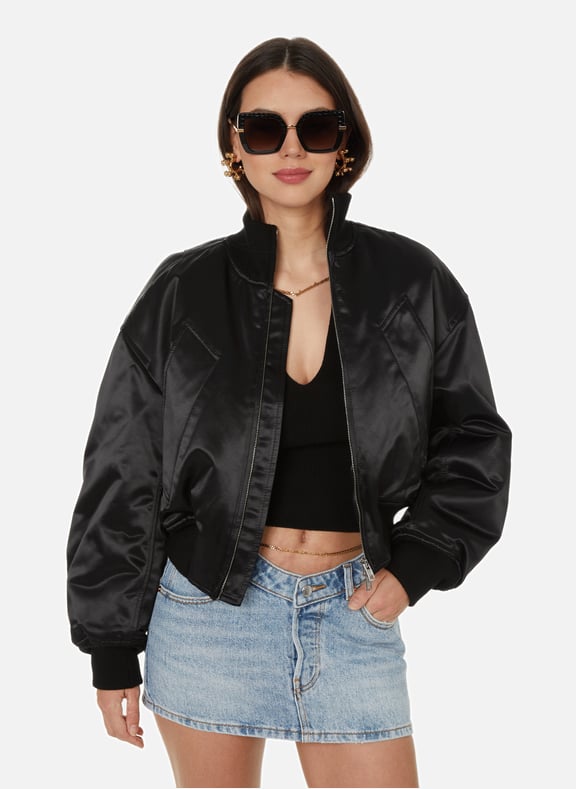 Alexander wang cropped bomber jacket on sale