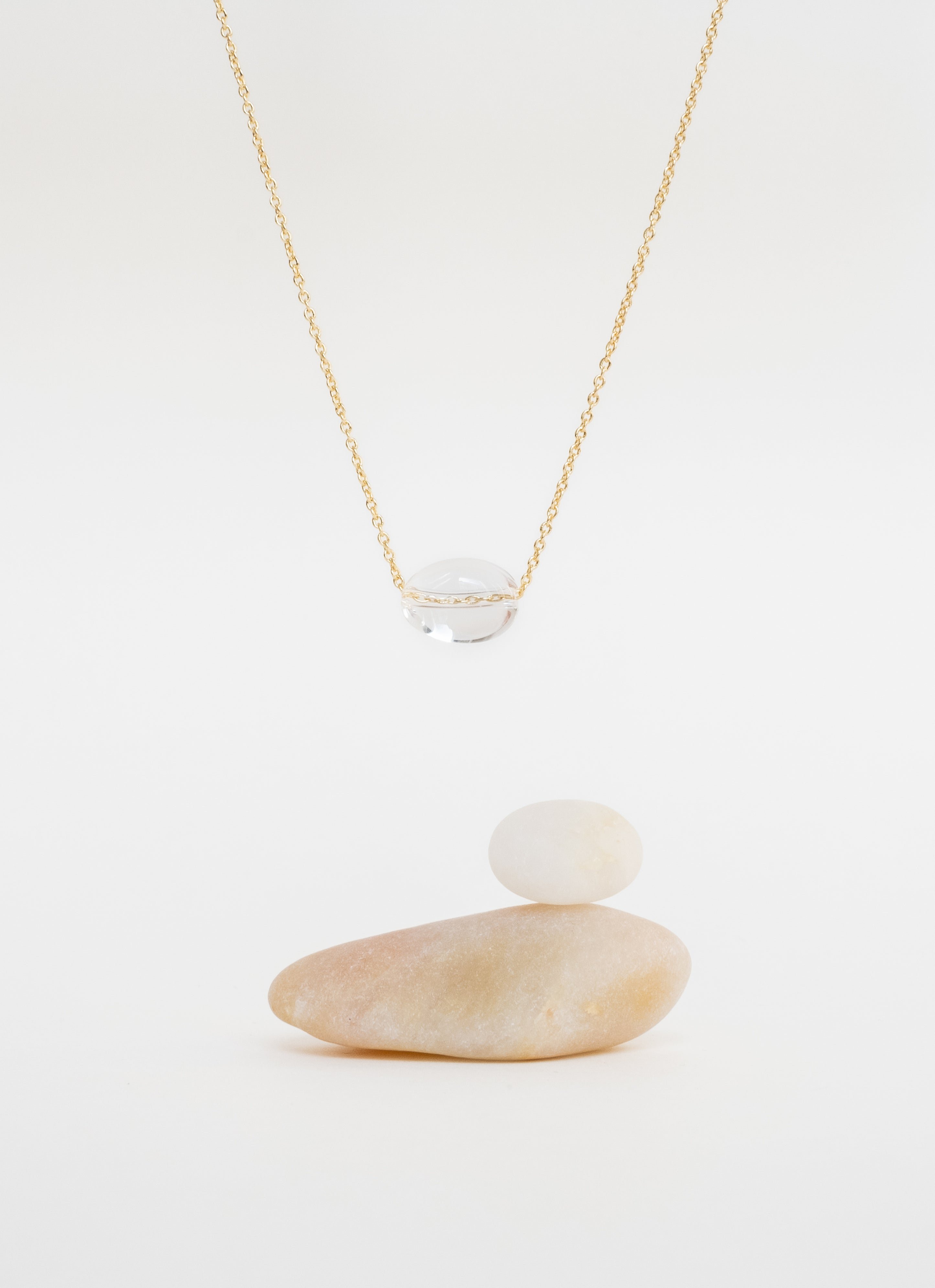 Collier luna cristal de roche plaqué or ANNA SOTTILOTTA Doré