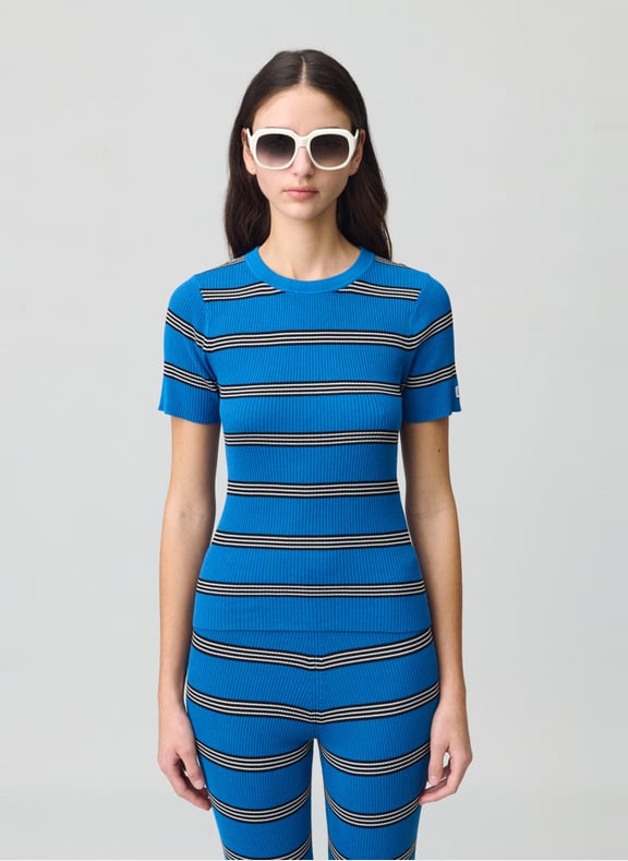 Pull moulant col rond Bleu by CLAUDIE PIERLOT CLAUDIE PIERLOT Pull moulant col rond Bleu