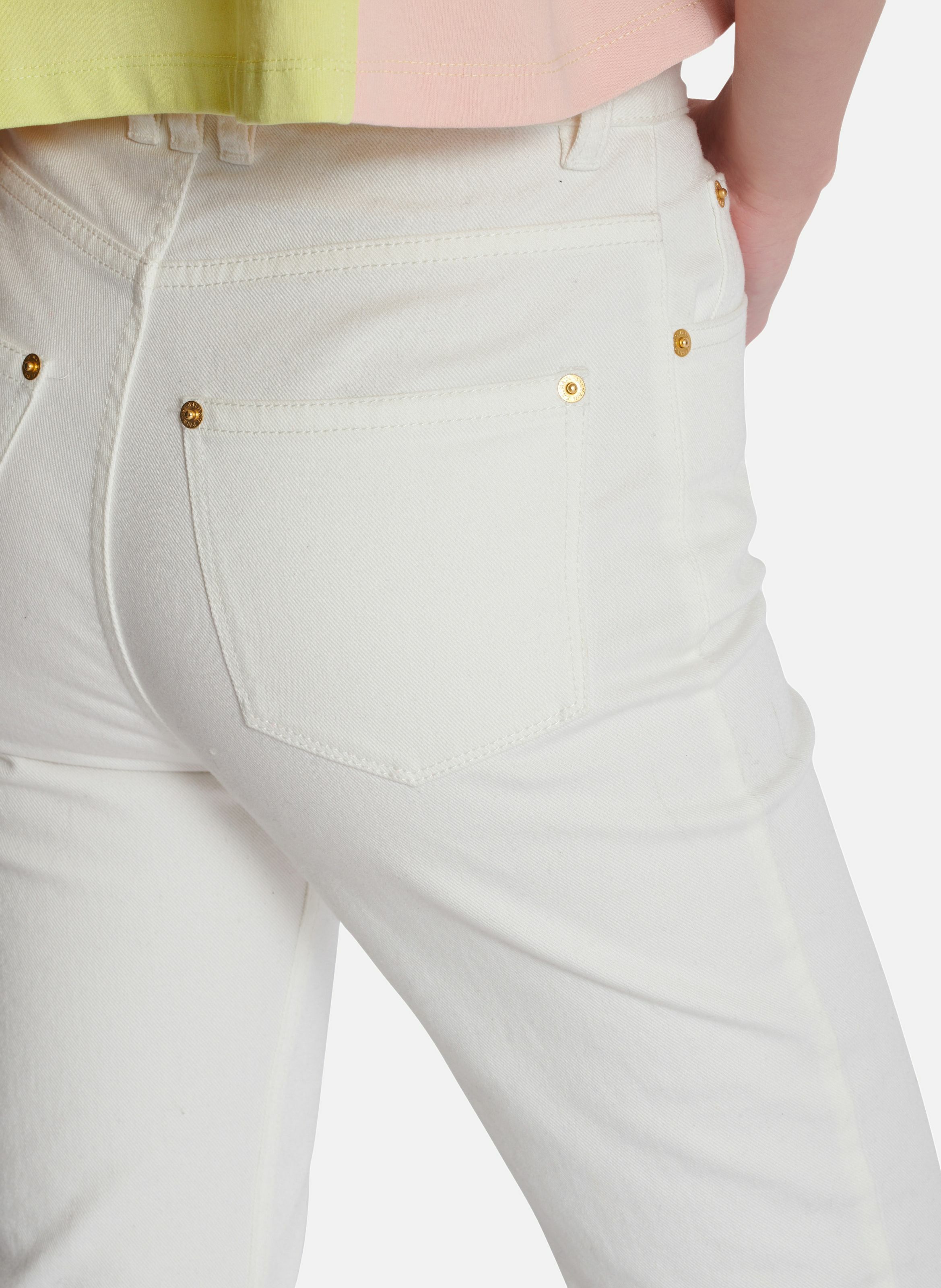 Jean coupe slim BALMAIN Blanc