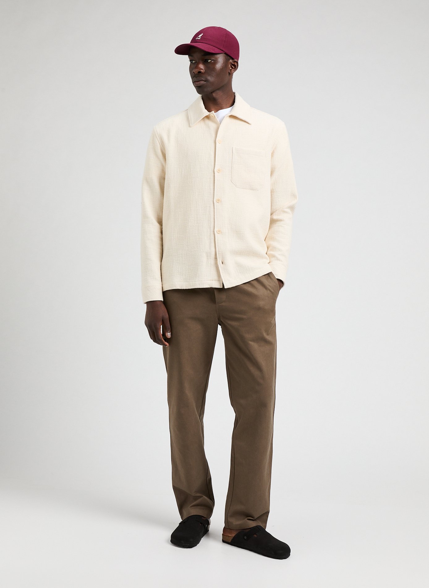 Chemise droite en coton mélangé SAMSOE SAMSOE Blanc