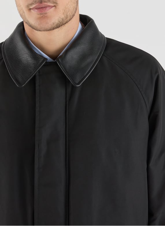 Classic collar Gazed coat | Black by SAISON 1865 Classic collar Gazed coat Black