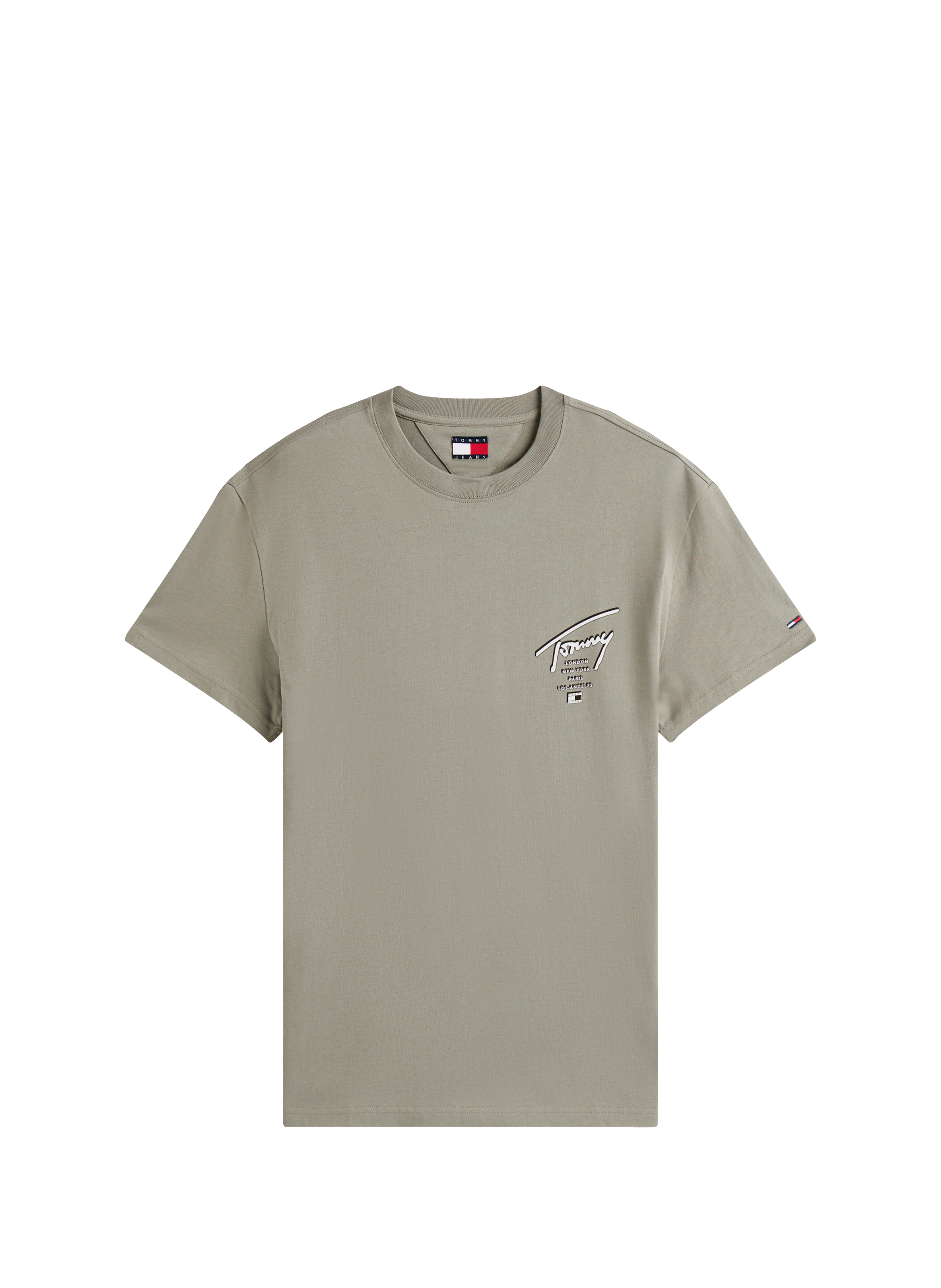 T-shirt in jersey with signature logo on the back TOMMY HILFIGER Khaki