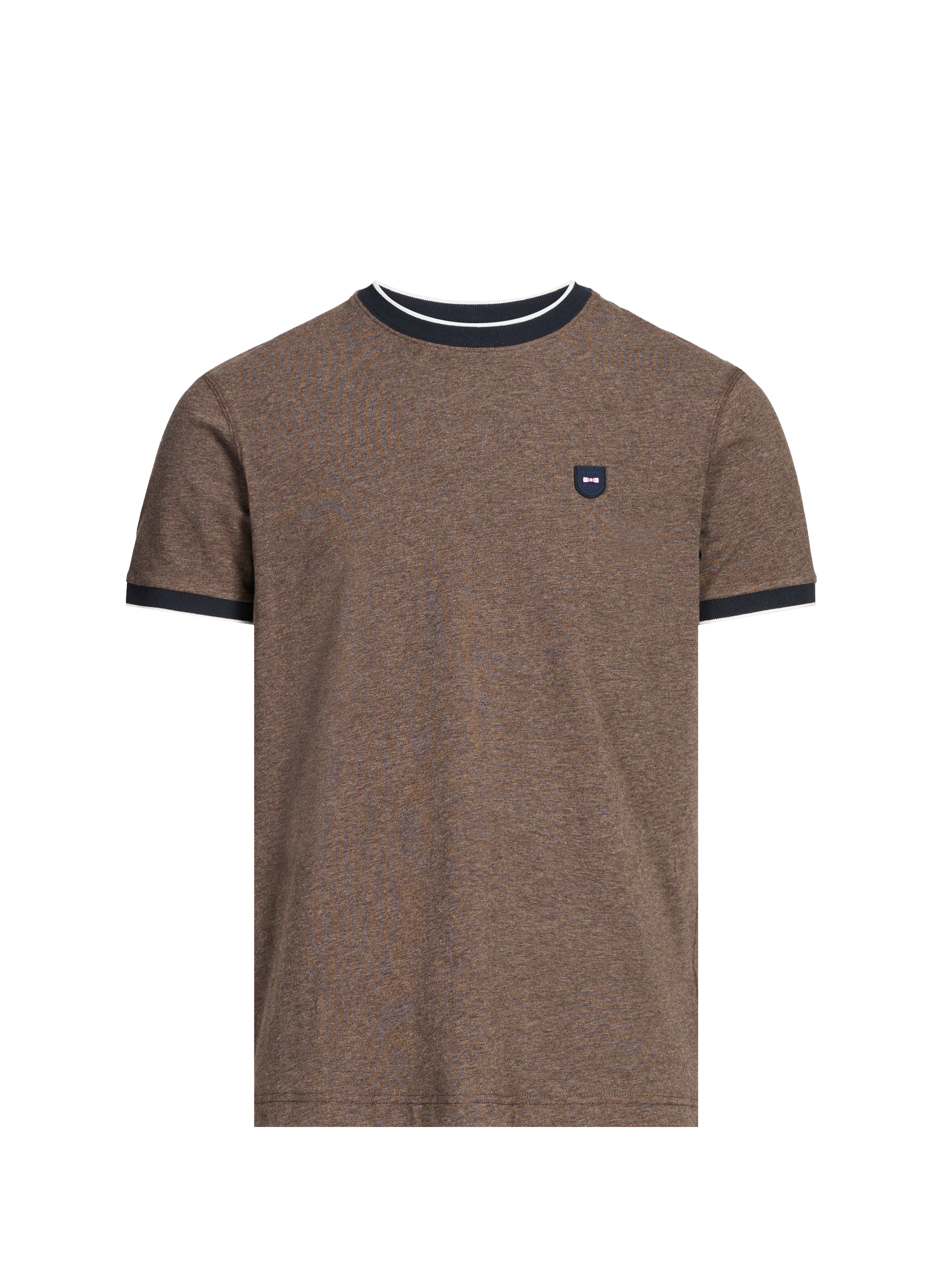 T-shirt uni en coton mélangé EDEN PARK Marron