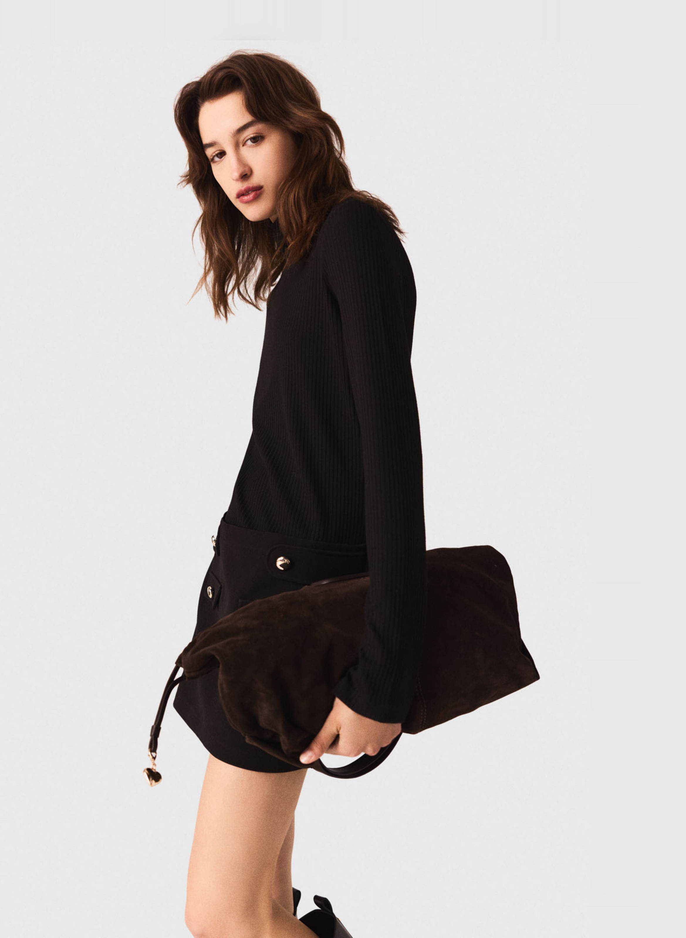 Robe pull col roulé MAJE Noir