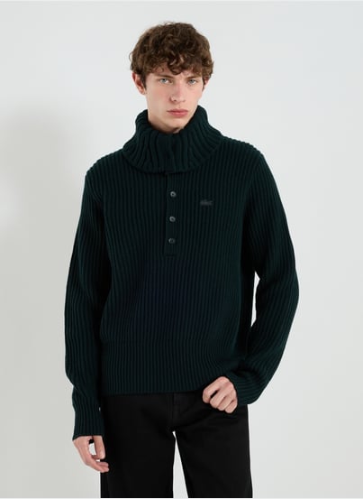 Roll-neck wool Jumper  Green LACOSTE
