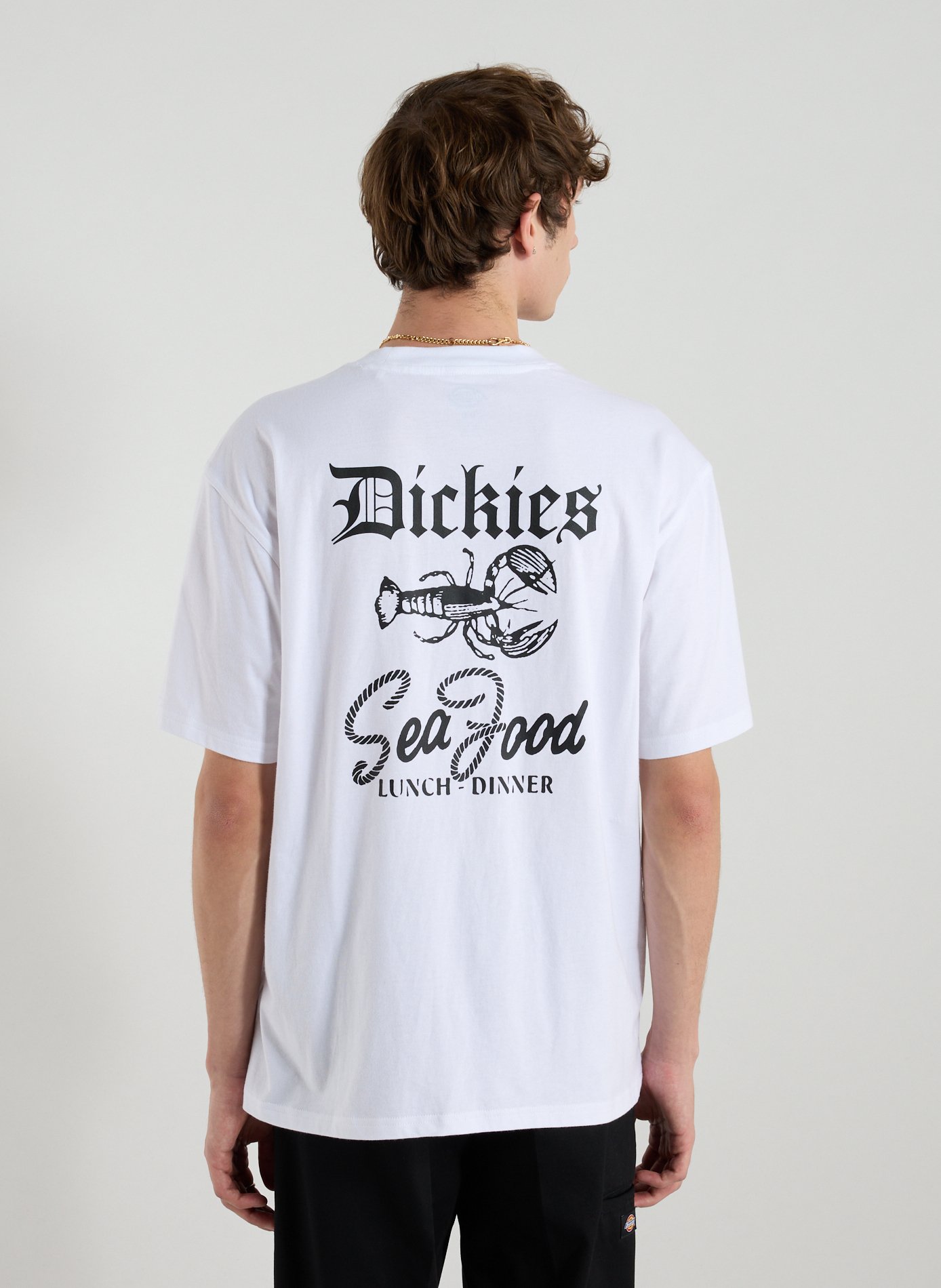 Biker-style cotton t-shirt DICKIES White