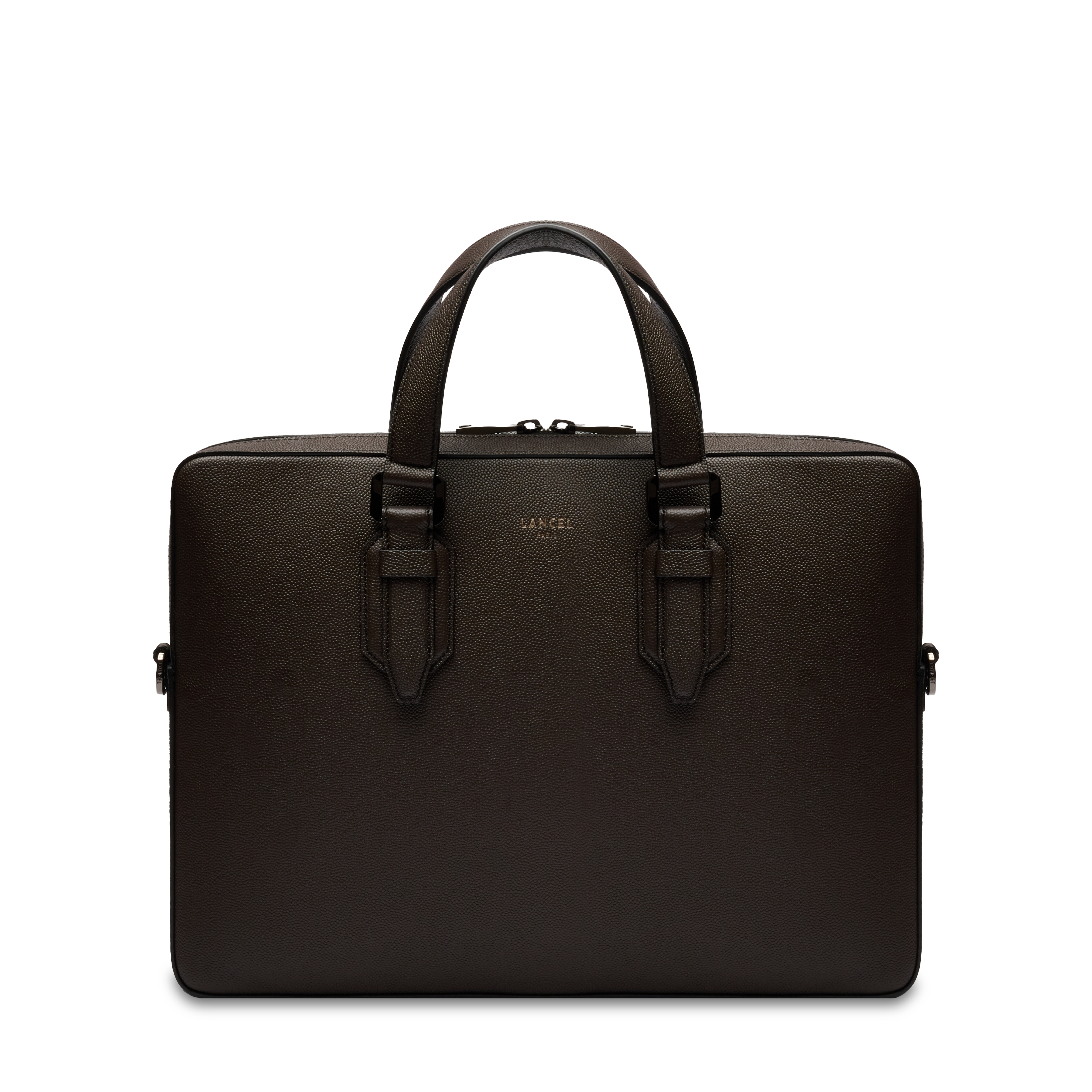 Porte-documents zippé 14" charlie de lancel en cuir LANCEL Gris