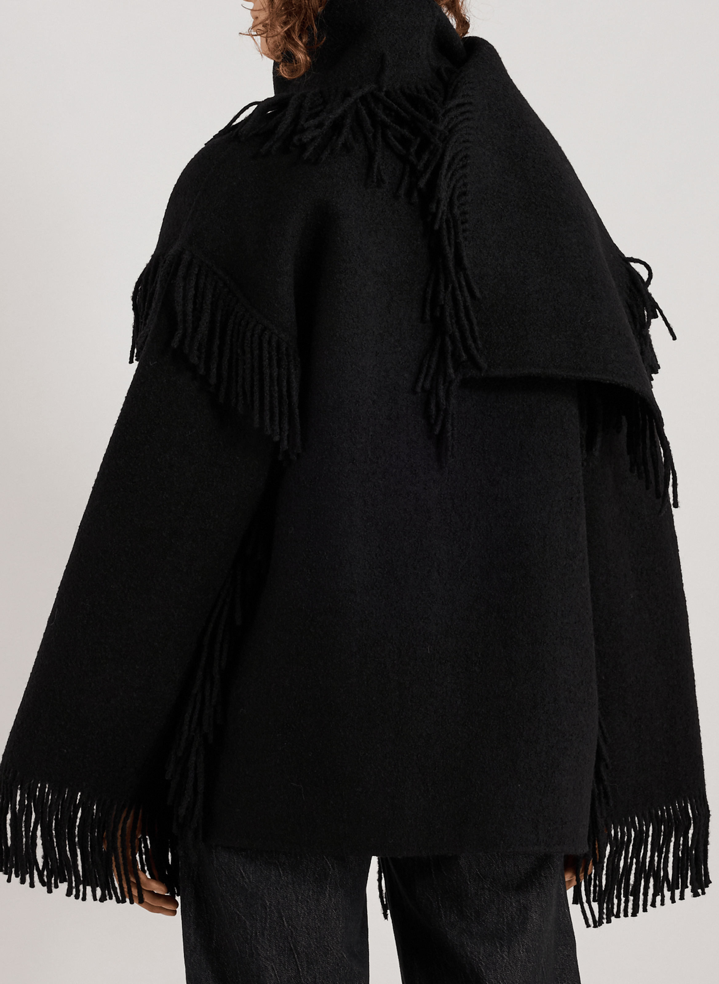 Wool blend scarf jacket TOTEME Black