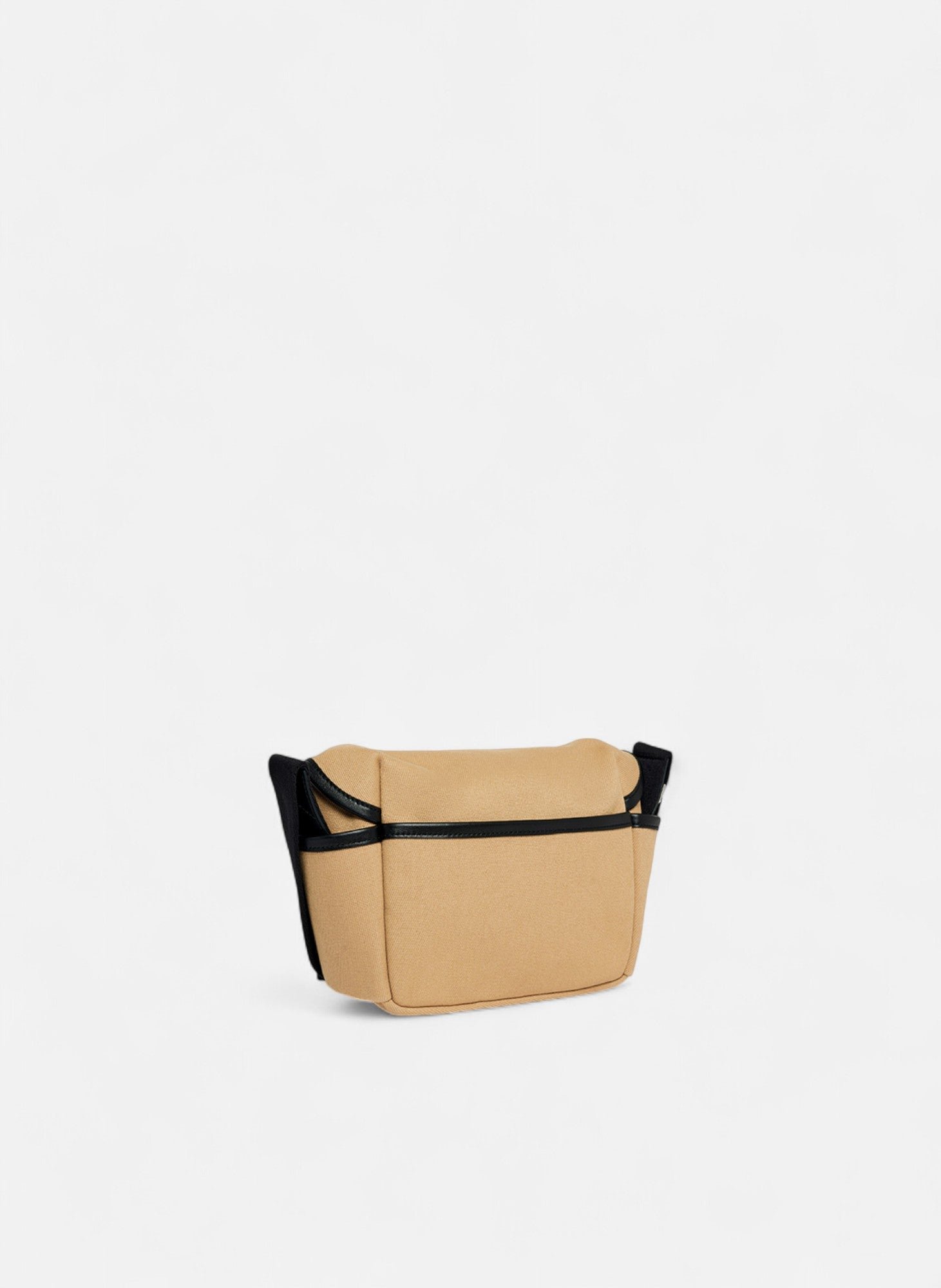 Petit sac bandoulière solveig en toile coton et cuir lisse LE TANNEUR Marron