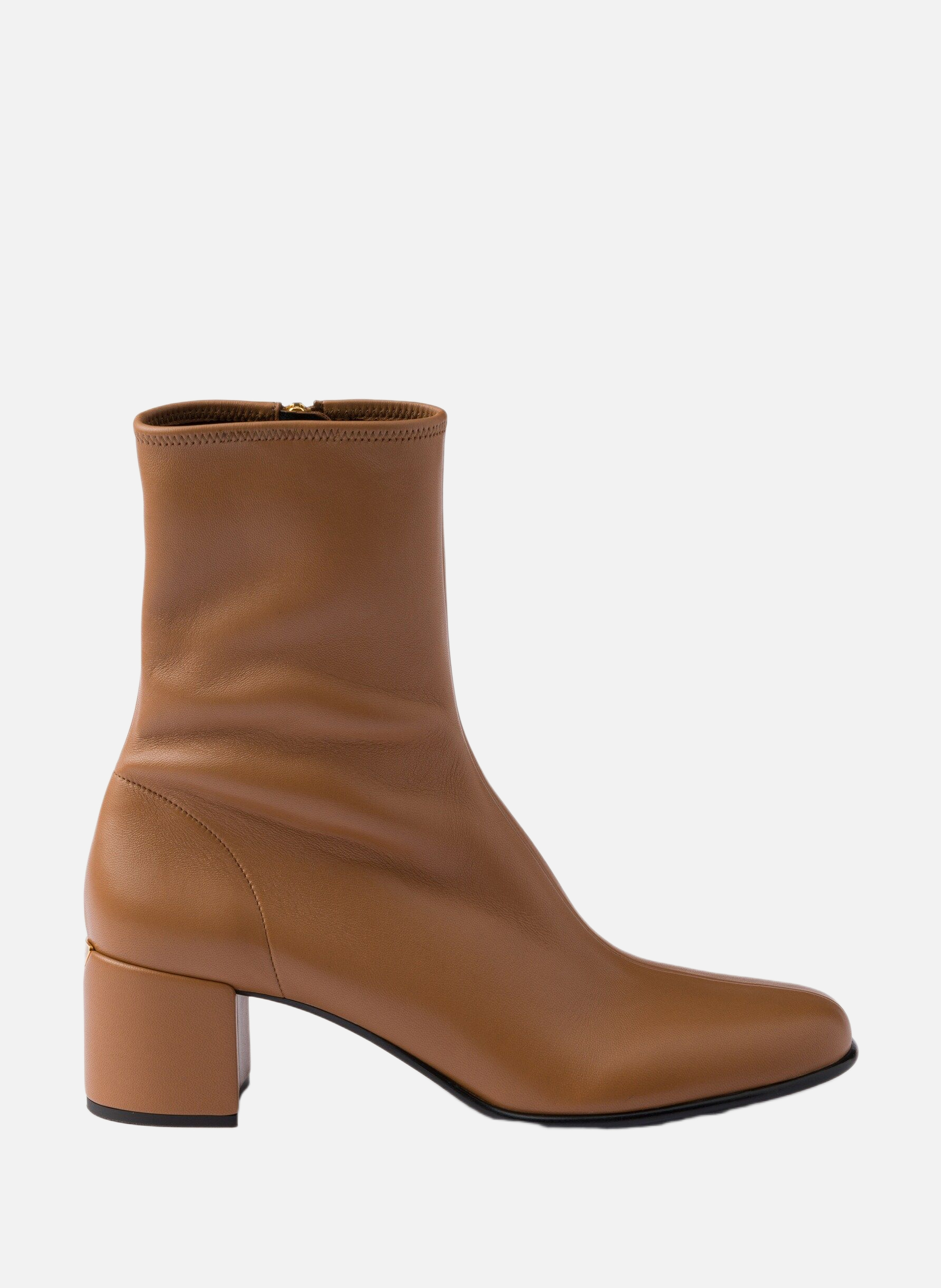 Bottines en cuir nappa stretch PRADA Marron
