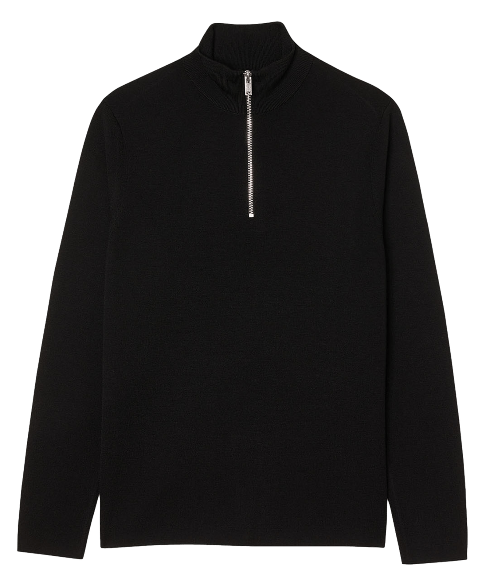 Pull col montant zippé en laine SANDRO Noir
