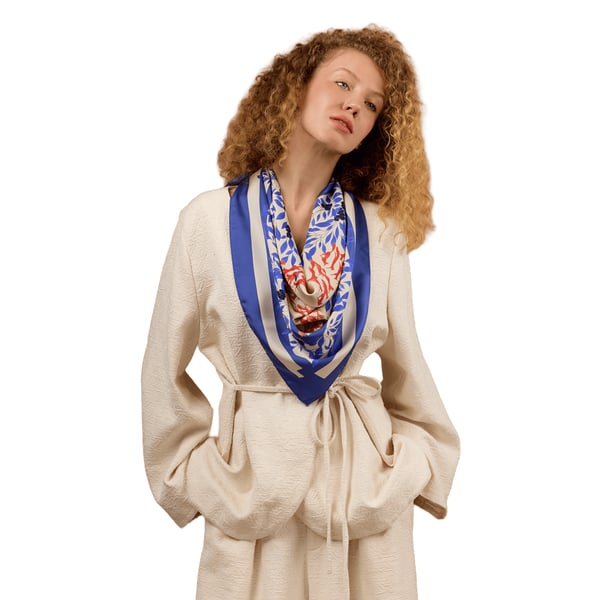 Petitjean Paris Pas De Deux - Carré 75 Imprimé En Soie In Multi