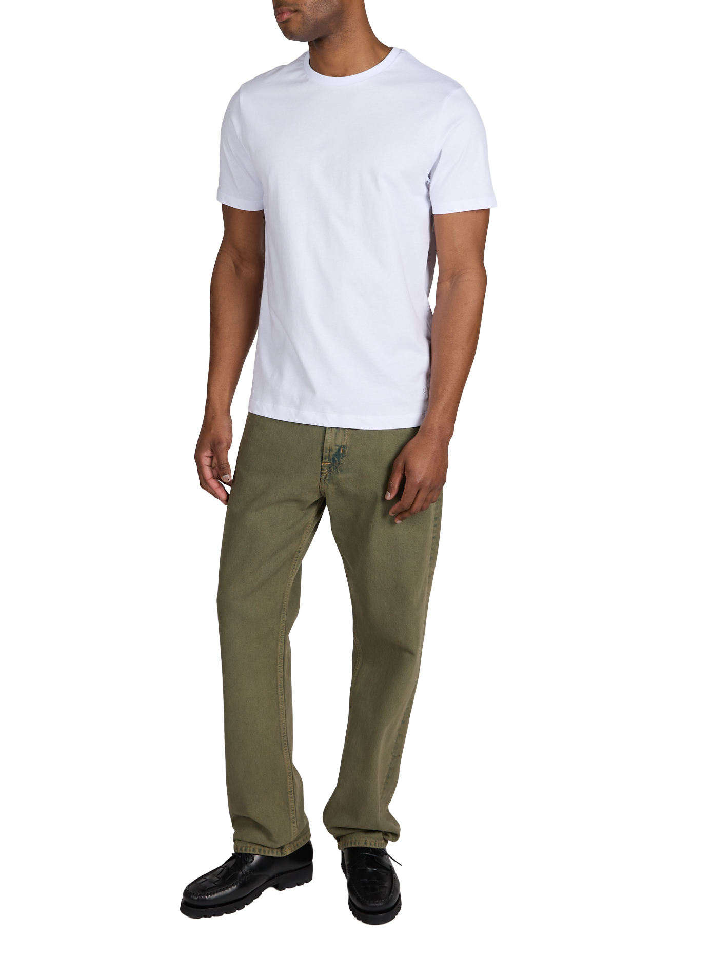 Jean droit en coton 7 FOR ALL MANKIND Vert