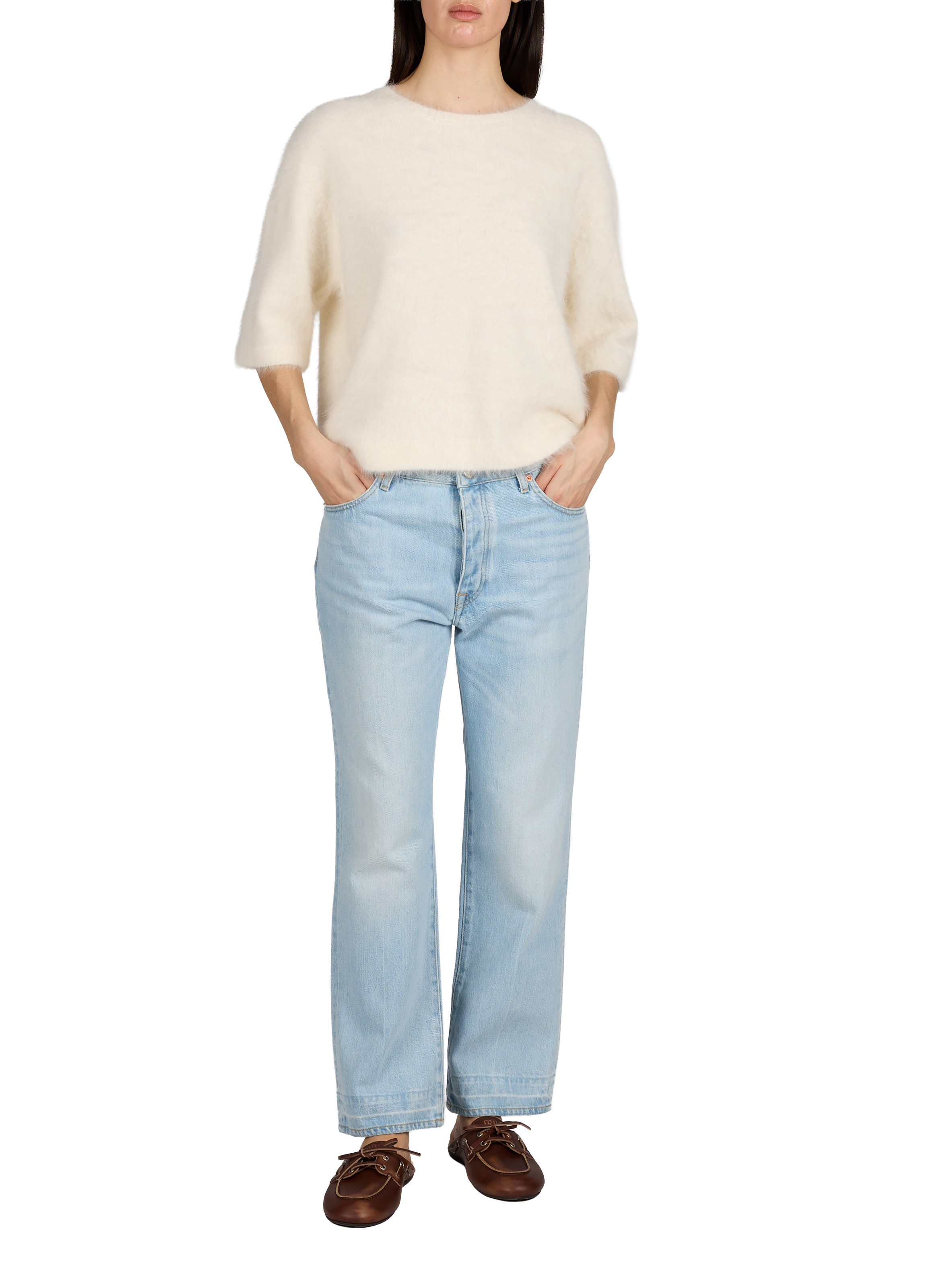 Jean Popeye droit en coton mélangé BELLEROSE Bleu