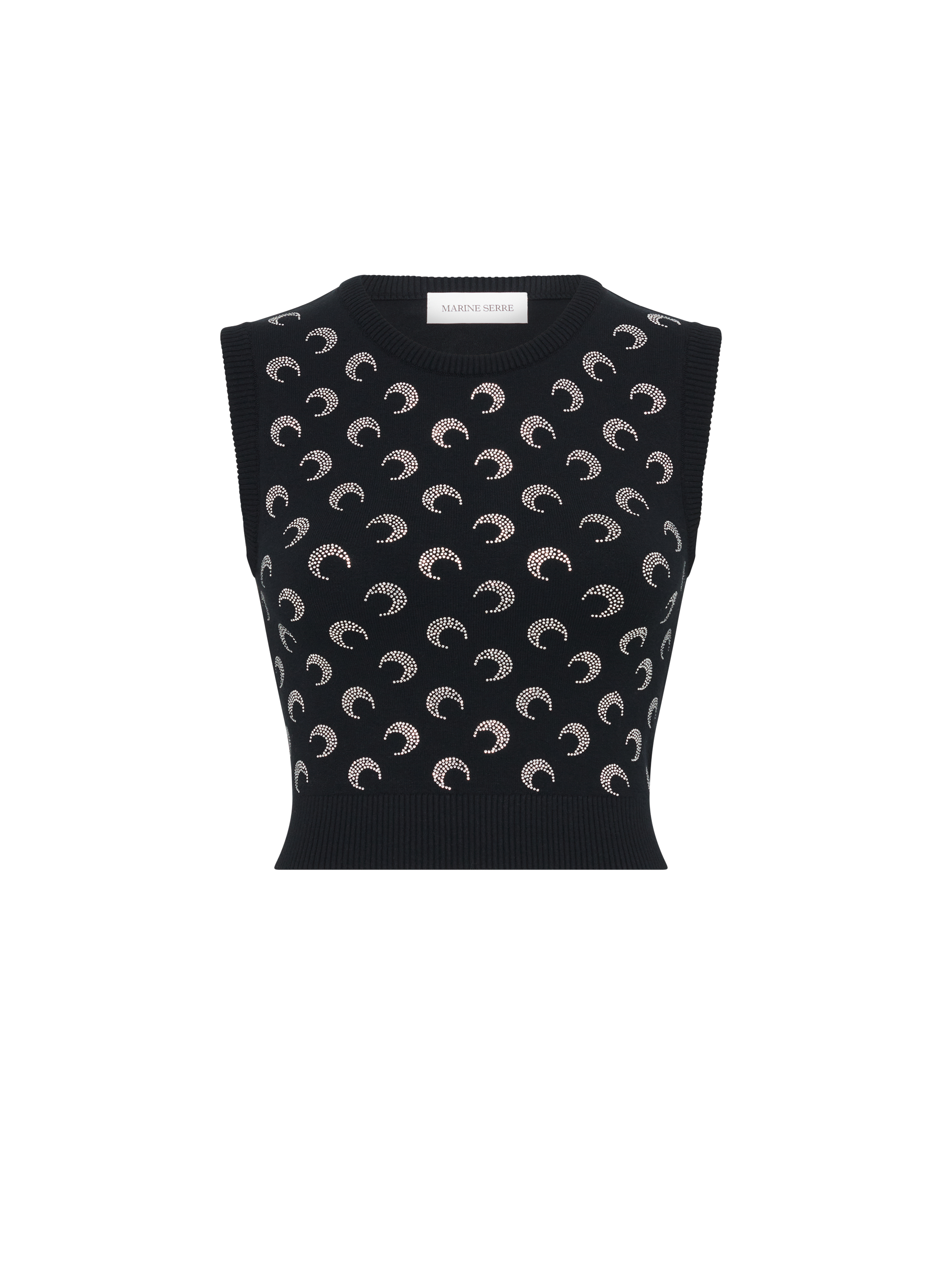 Gilet en tricot avec strass moon MARINE SERRE Noir
