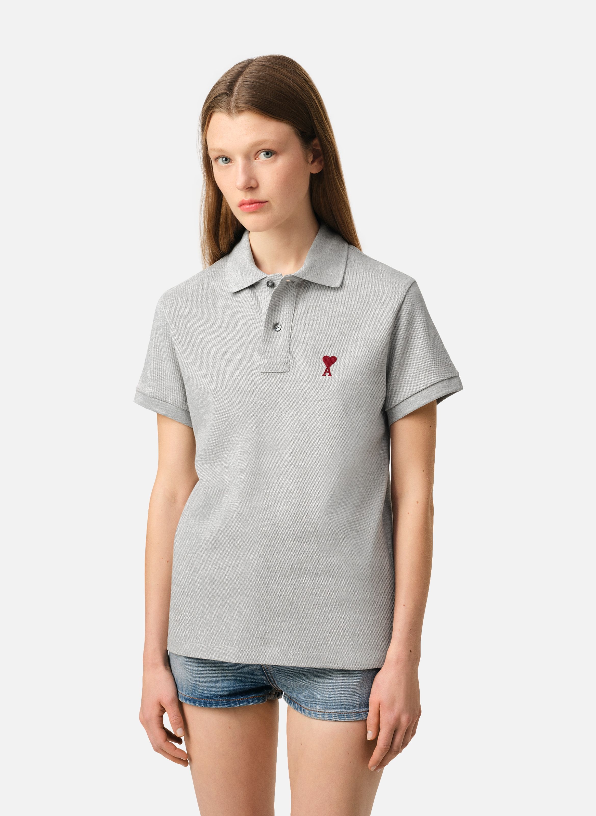Polo Ami de Coeur unisexe AMI PARIS Gris