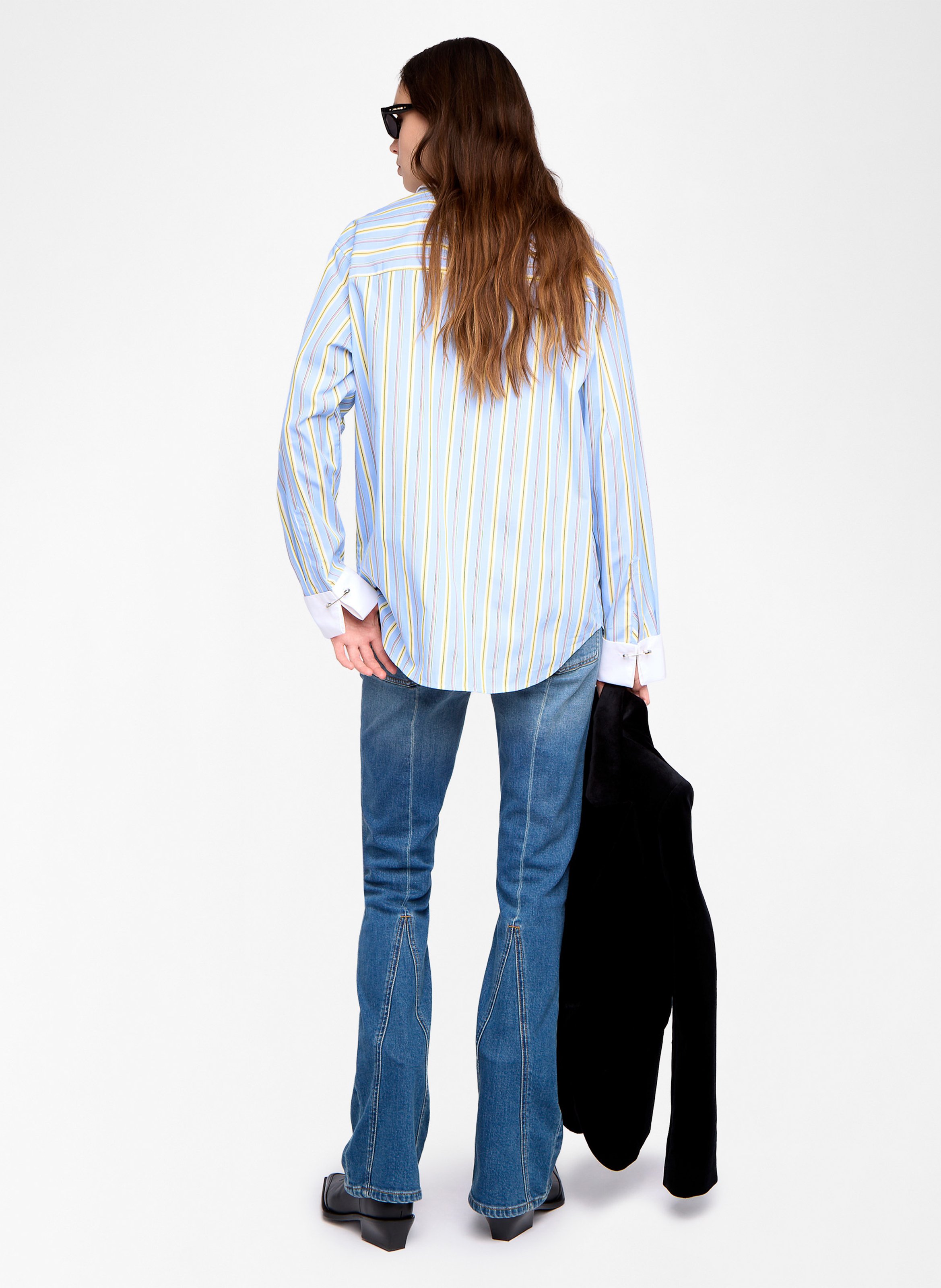 Chemise oversize col classique rayée en coton morning ZADIG&VOLTAIRE Bleu