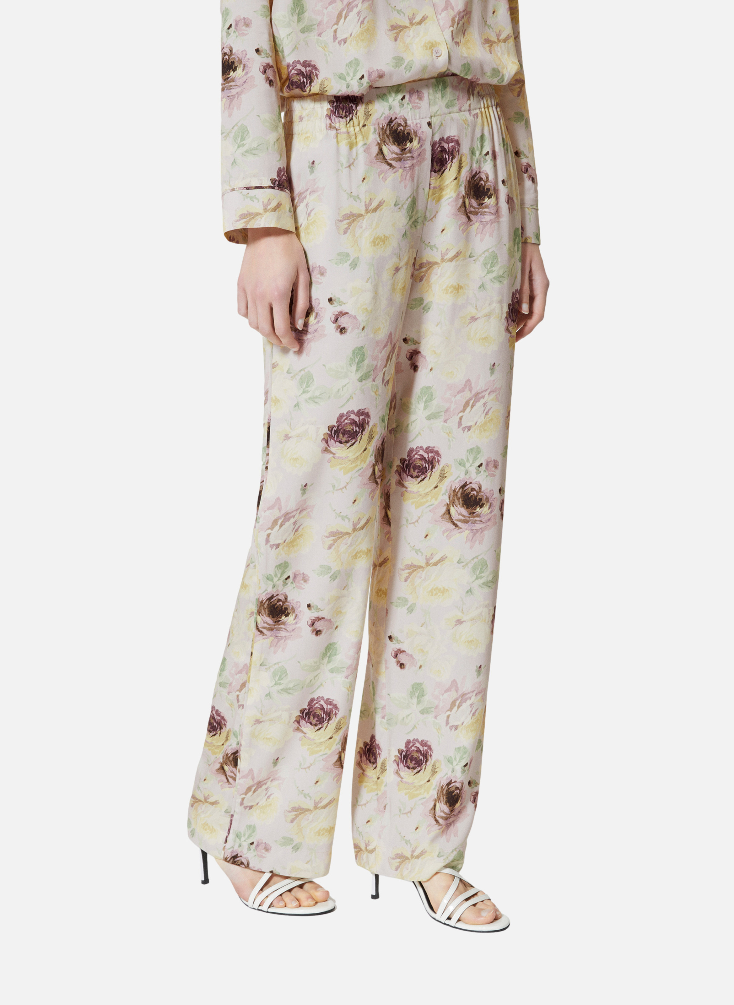 Pantalon fluide droit imprimé THE KOOPLES Rose