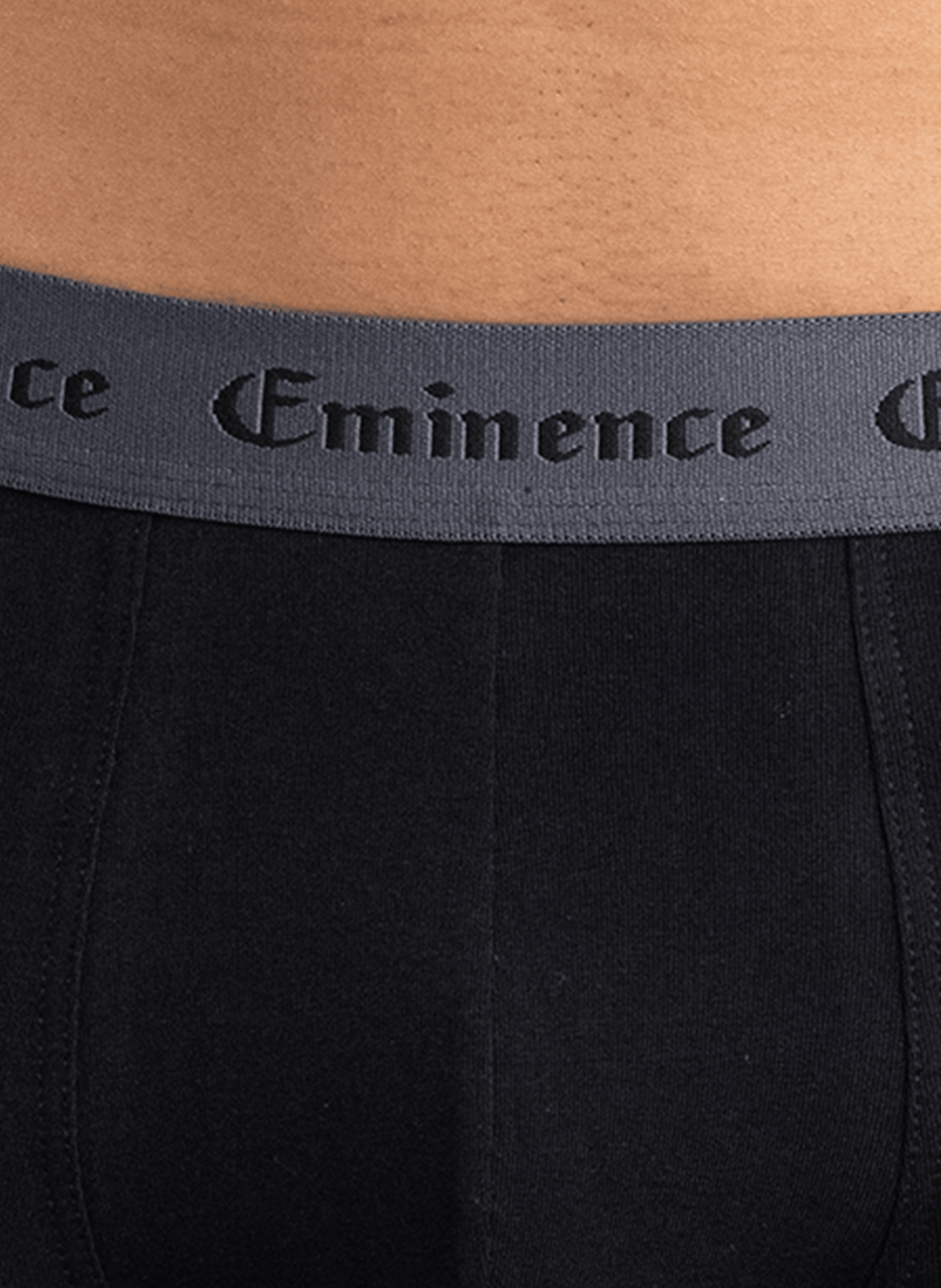Lot de 3 boxers unis en coton mélangé EMINENCE Noir