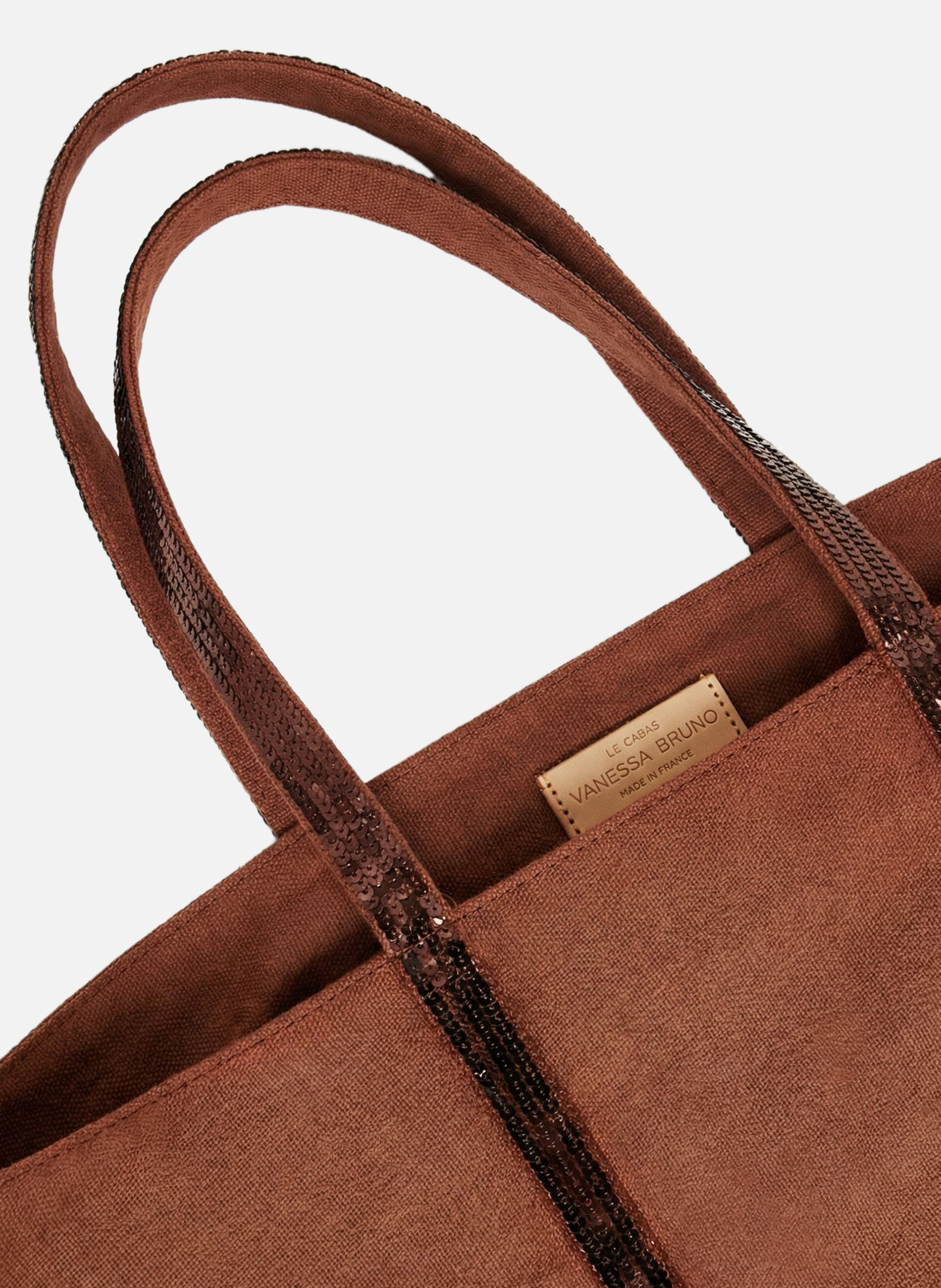 Cabas m zippé en lin VANESSA BRUNO Orange